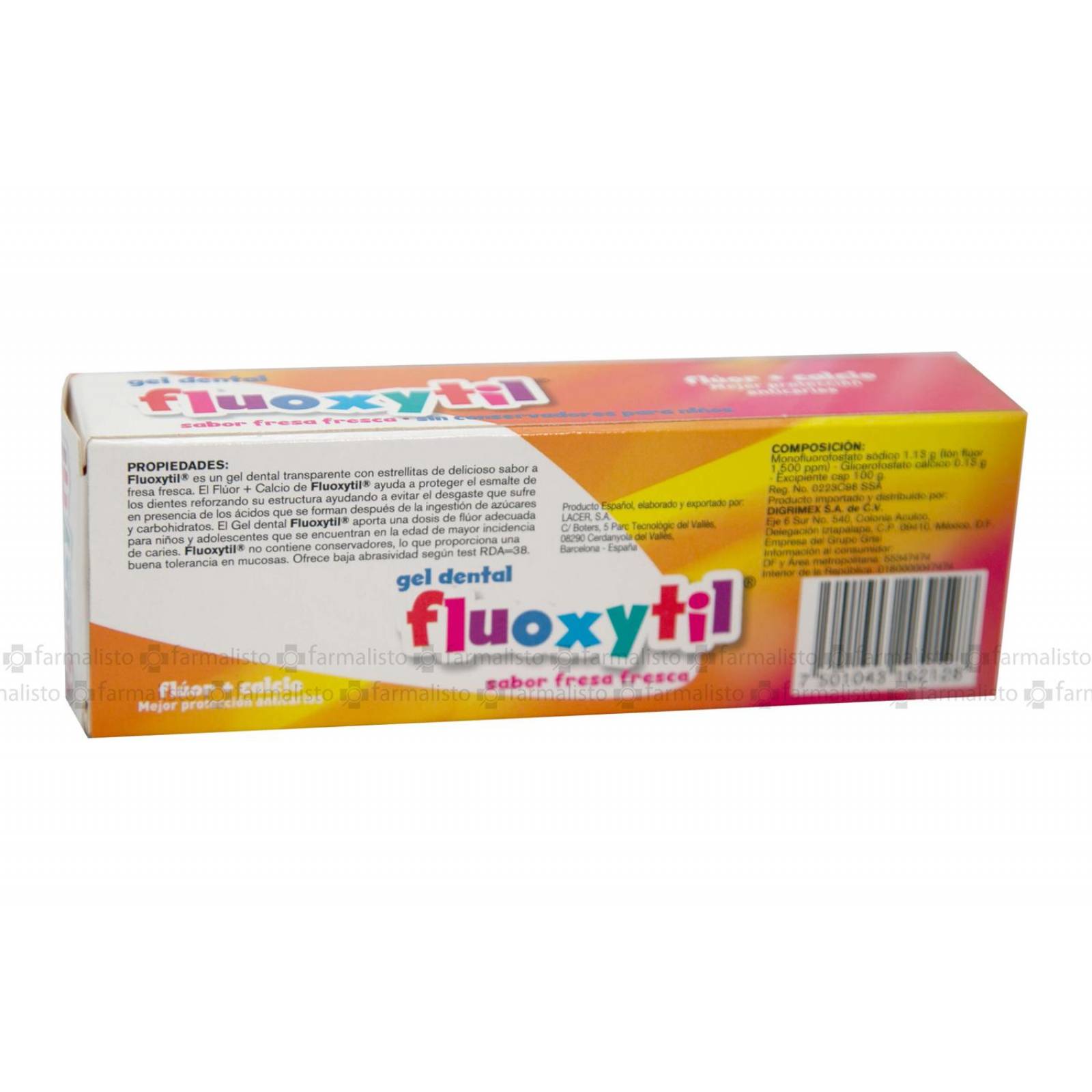 Fluoxytil Gel Dental Caja Con Tubo Con 50mL Sabor Fresa Fresca 