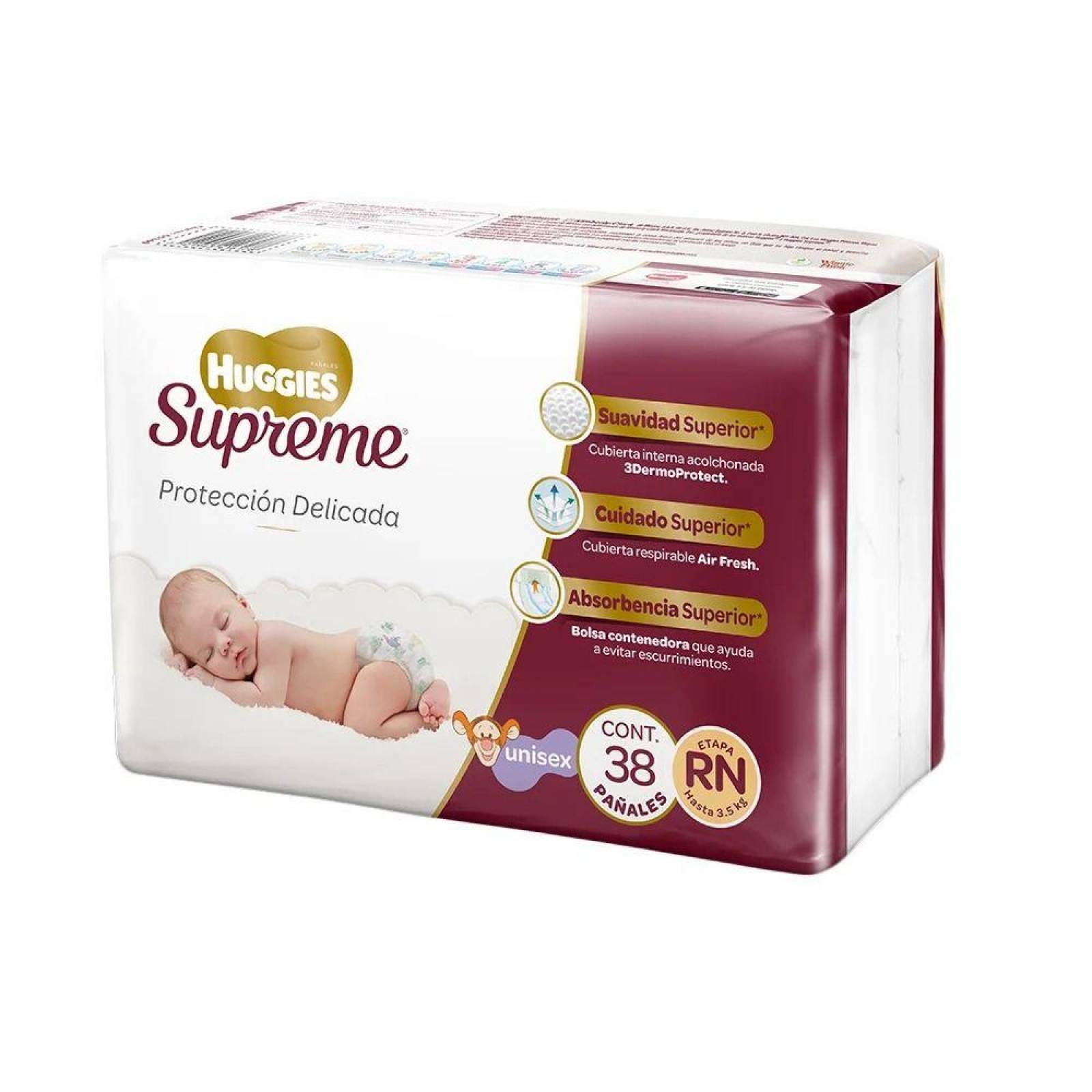 Huggies Supreme Recién Nacido Etapa RN Paquete Con 38 Pañales 