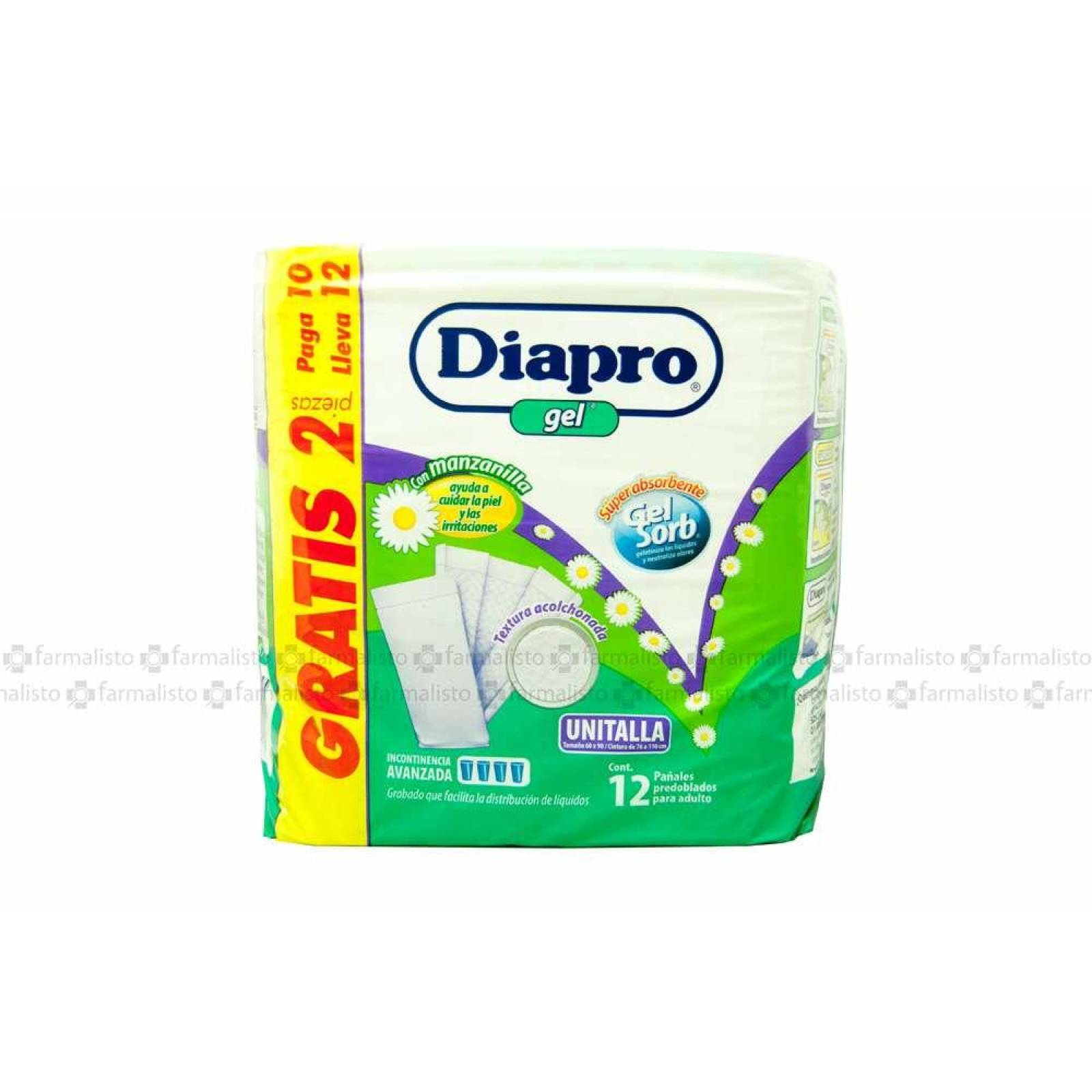 Diapro Gel Pañales Para Adulto Unitalla Empaque Con 10 Pañales 