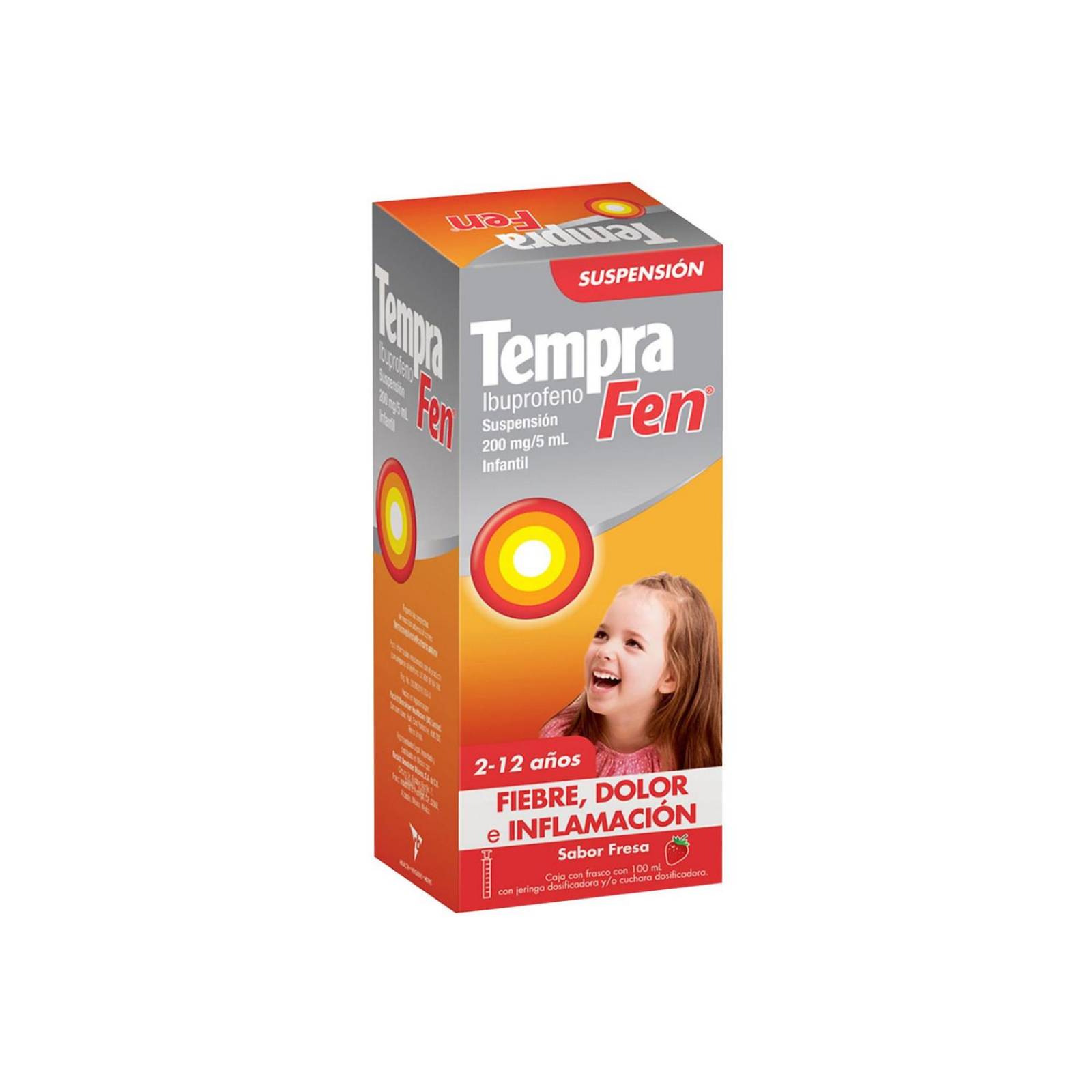 Tempra Fen 200 mg / 5 mL Caja Con Frasco Con 100 mL 