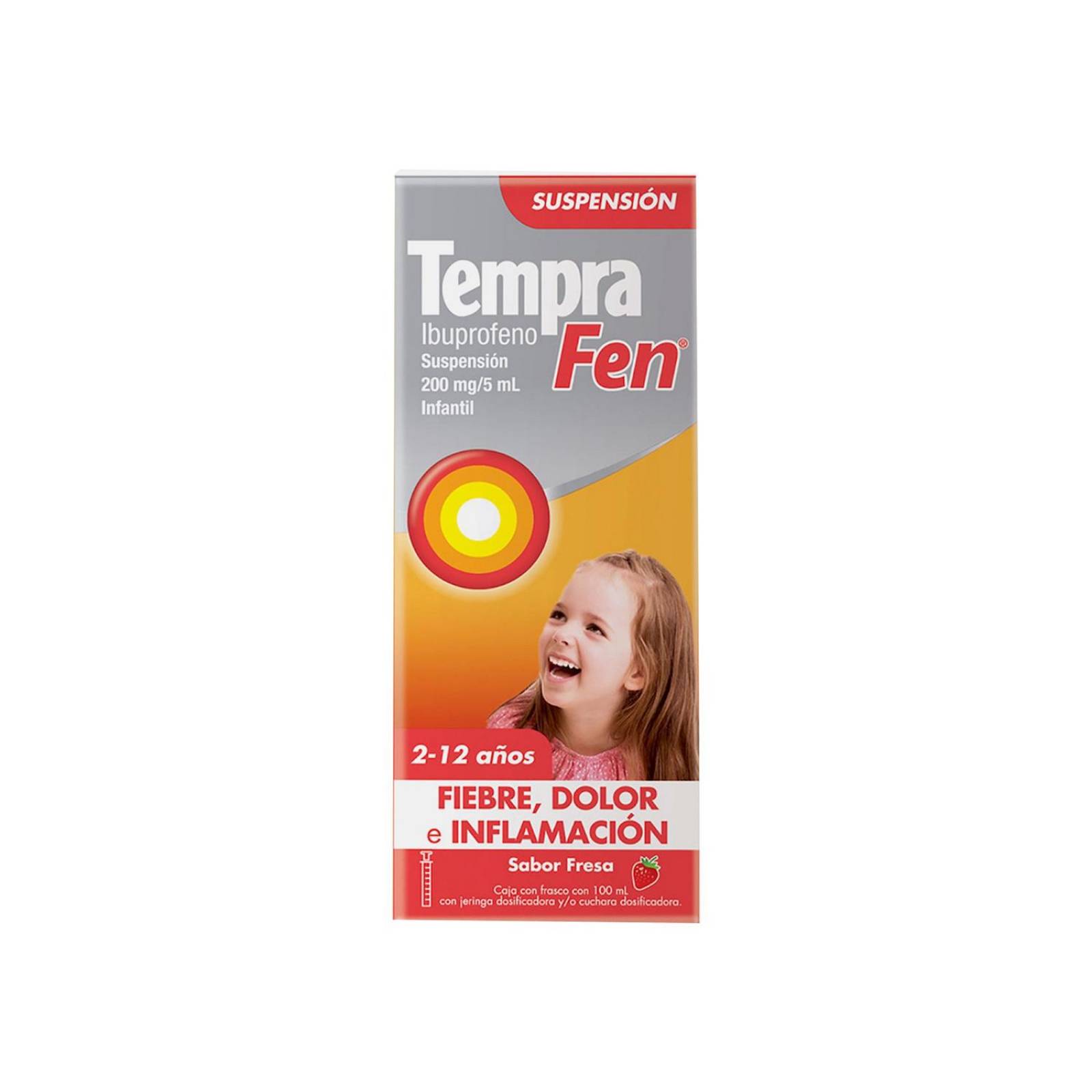 Tempra Fen 200 mg / 5 mL Caja Con Frasco Con 100 mL 