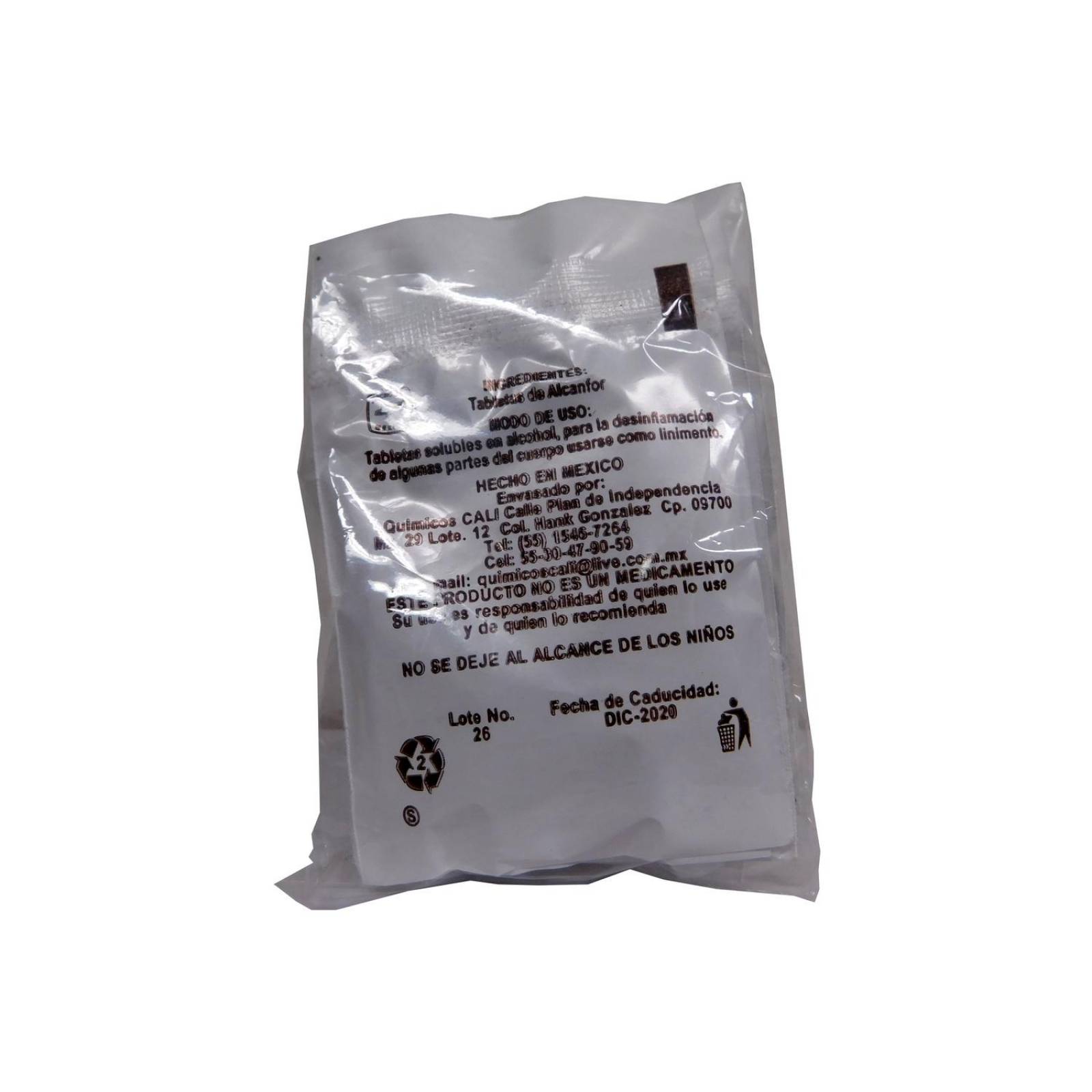 Alcanfor Tabletas 6 Sobres 