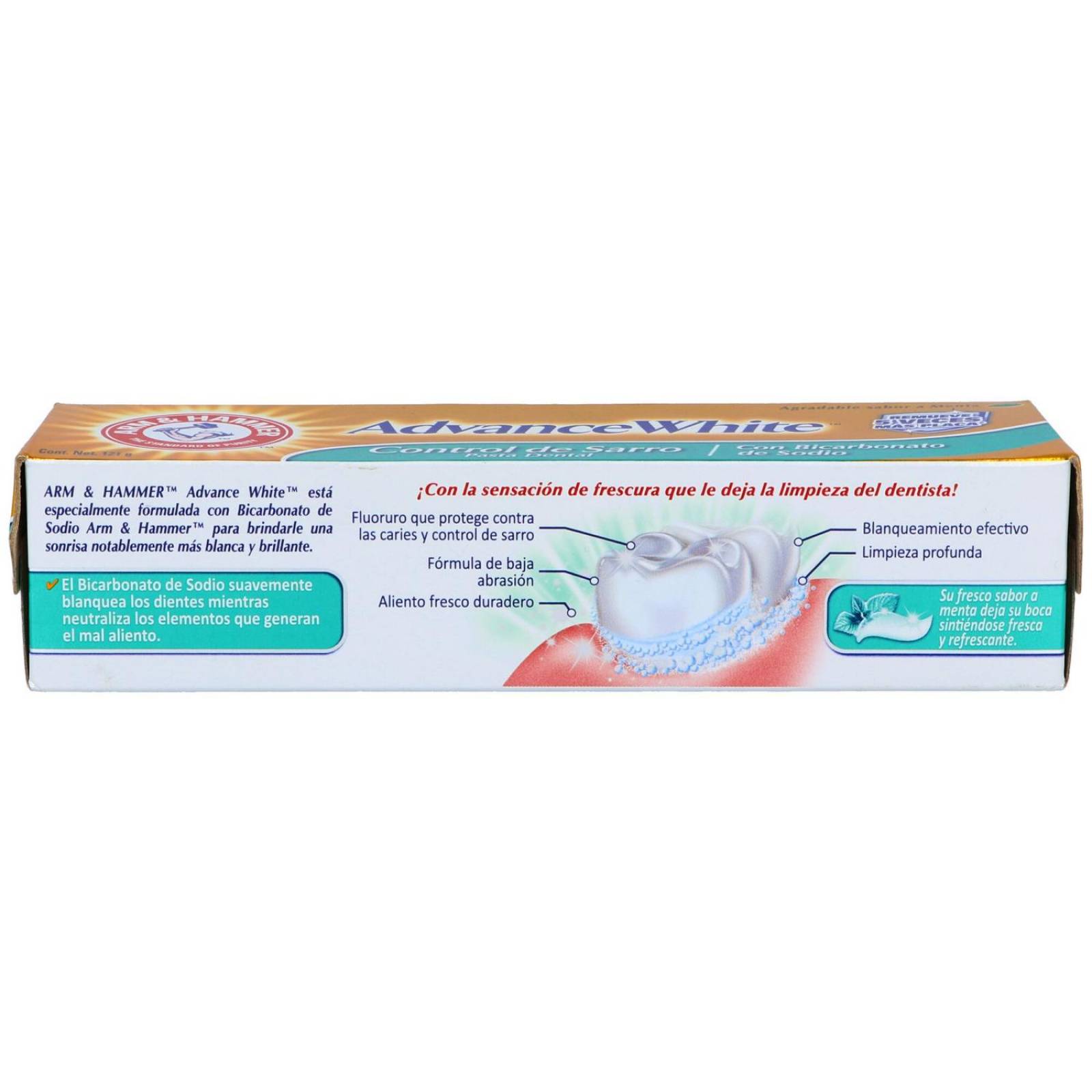 Advance White Pasta Dental Control Sarro Sabor Menta Caja Con Tubo Con 121 g 