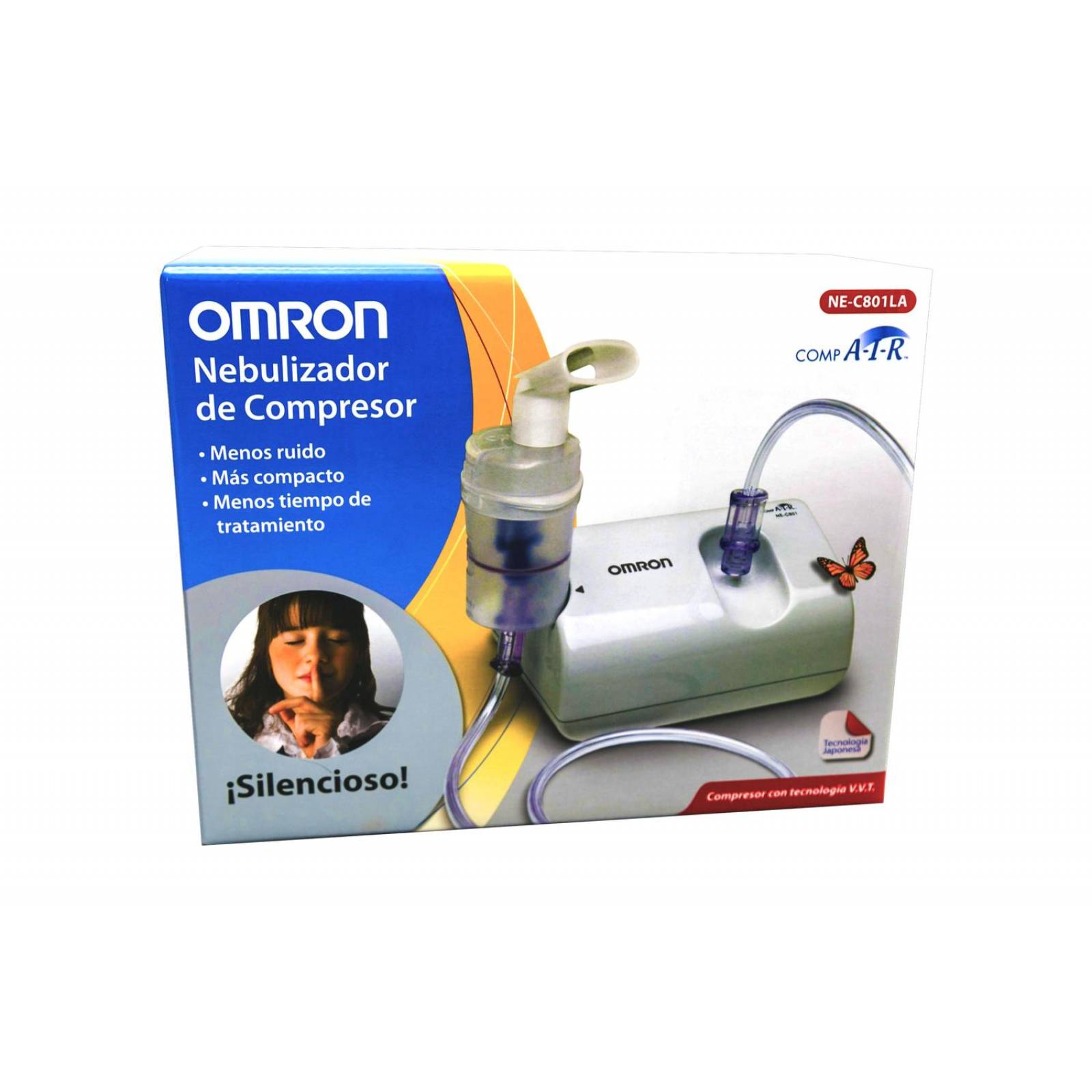 Omron Nebulizador De Compresor Caja Con Kit 