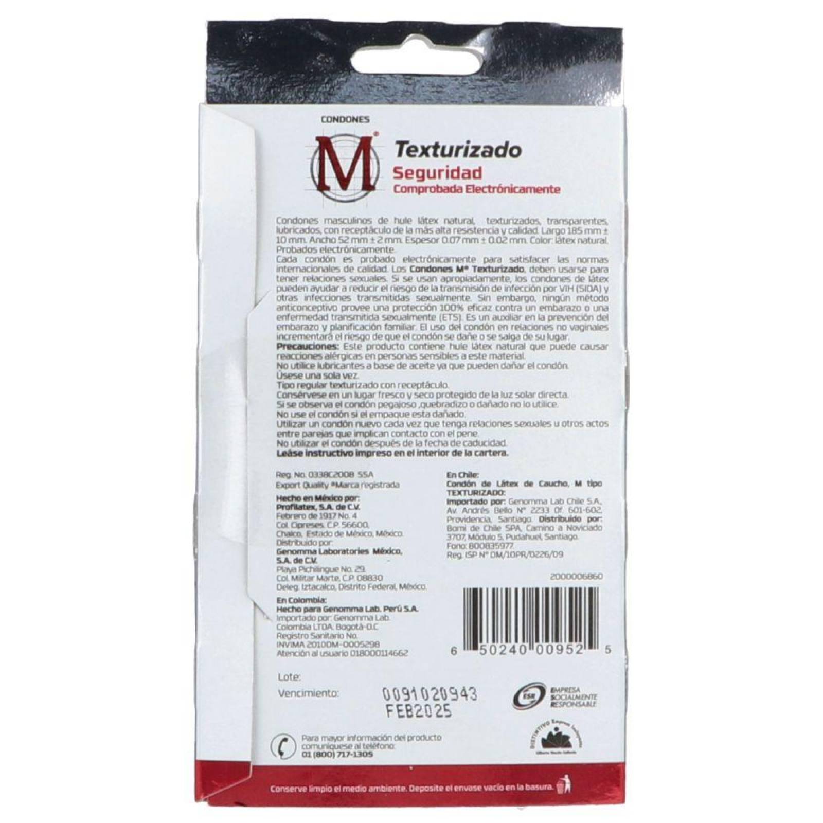 M Force Texturizado Caja Con 3 Condones 