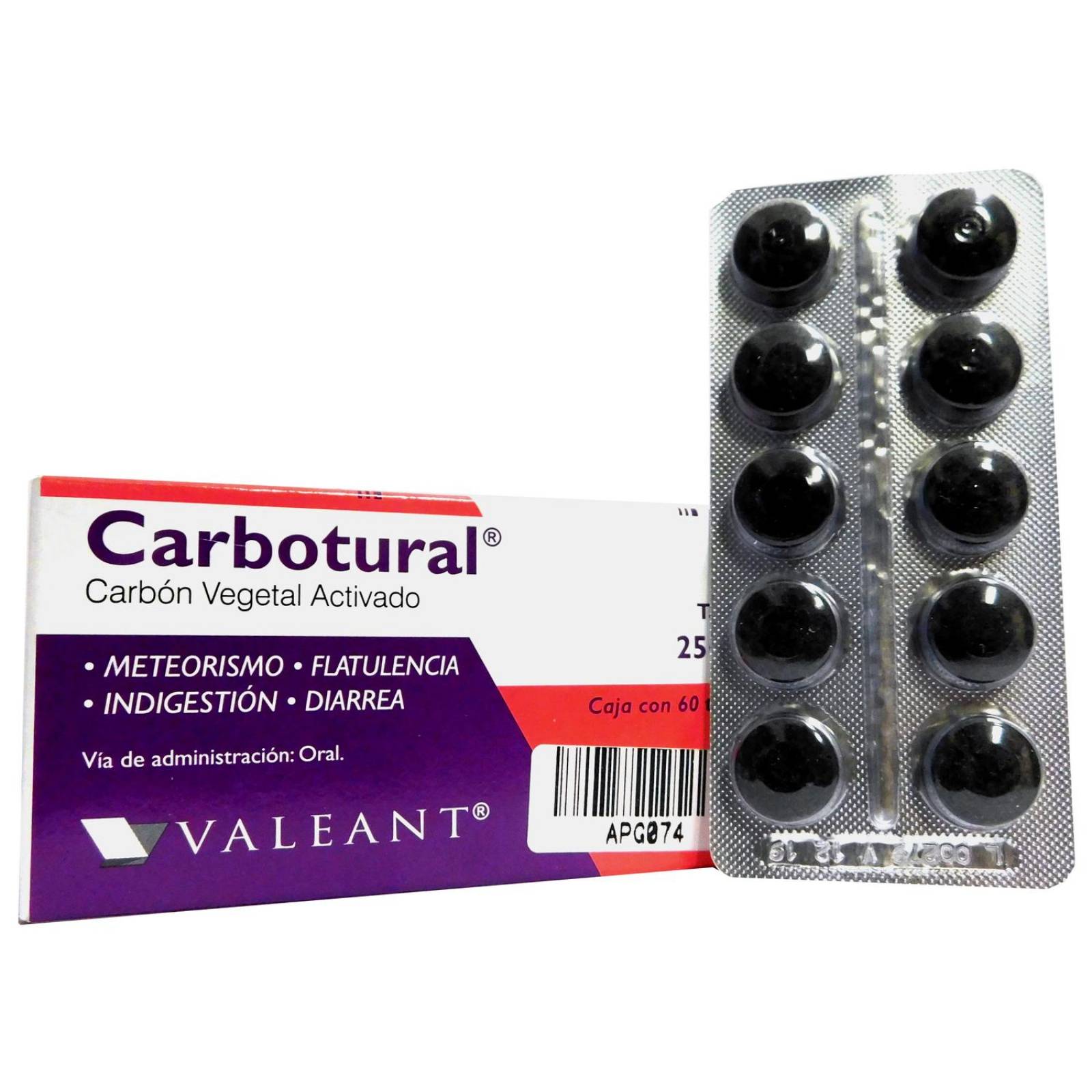 Carbotural 250 mg Caja con 60 Tabletas 