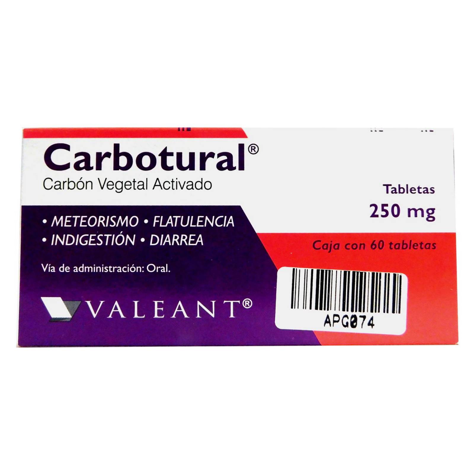 Carbotural 250 mg Caja con 60 Tabletas 