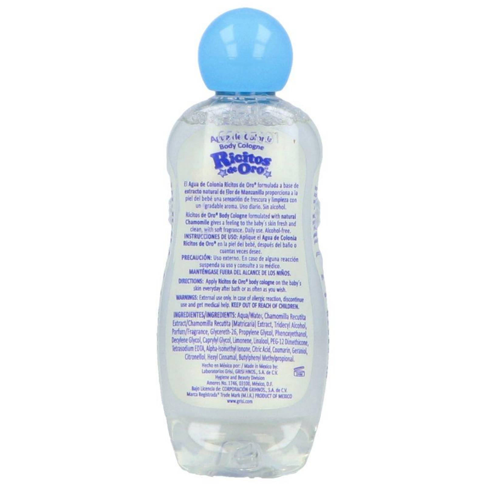 Ricitos De Oro Agua De Colonia Botella Con 100 mL 