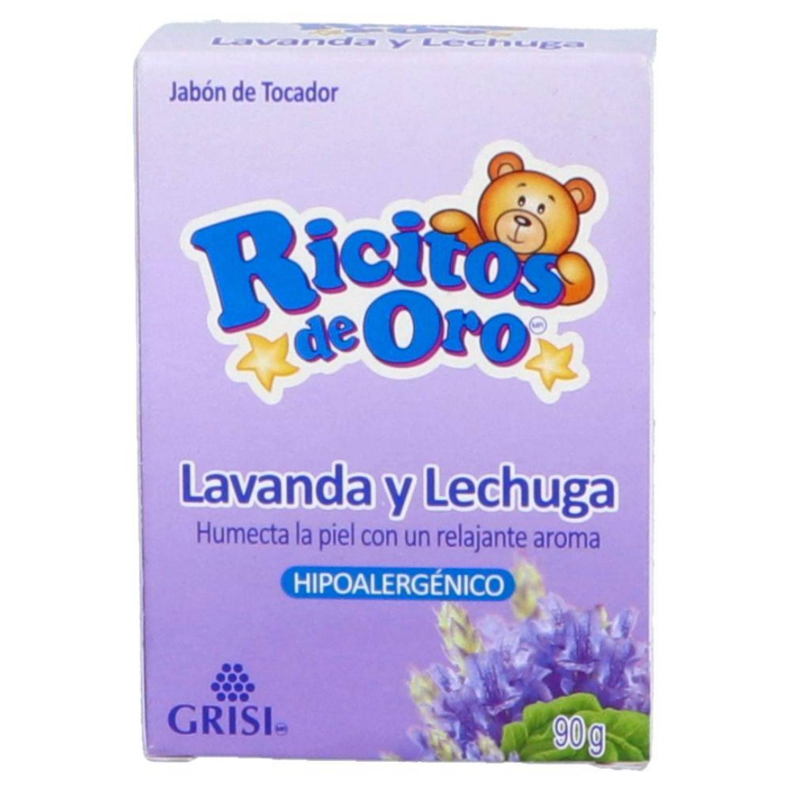 Ricitos De Oro Jabón De Tocador Lavanda Y Lechuga Caja Con Barra 90g 