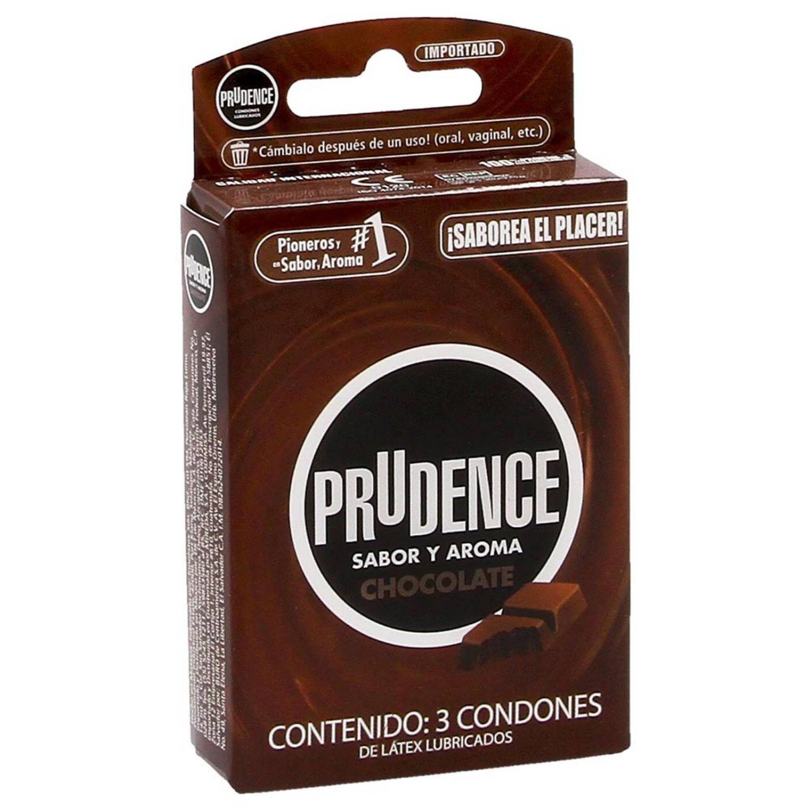 Prudence Sabor y Aroma Chocolate Caja Con 3 Condones 