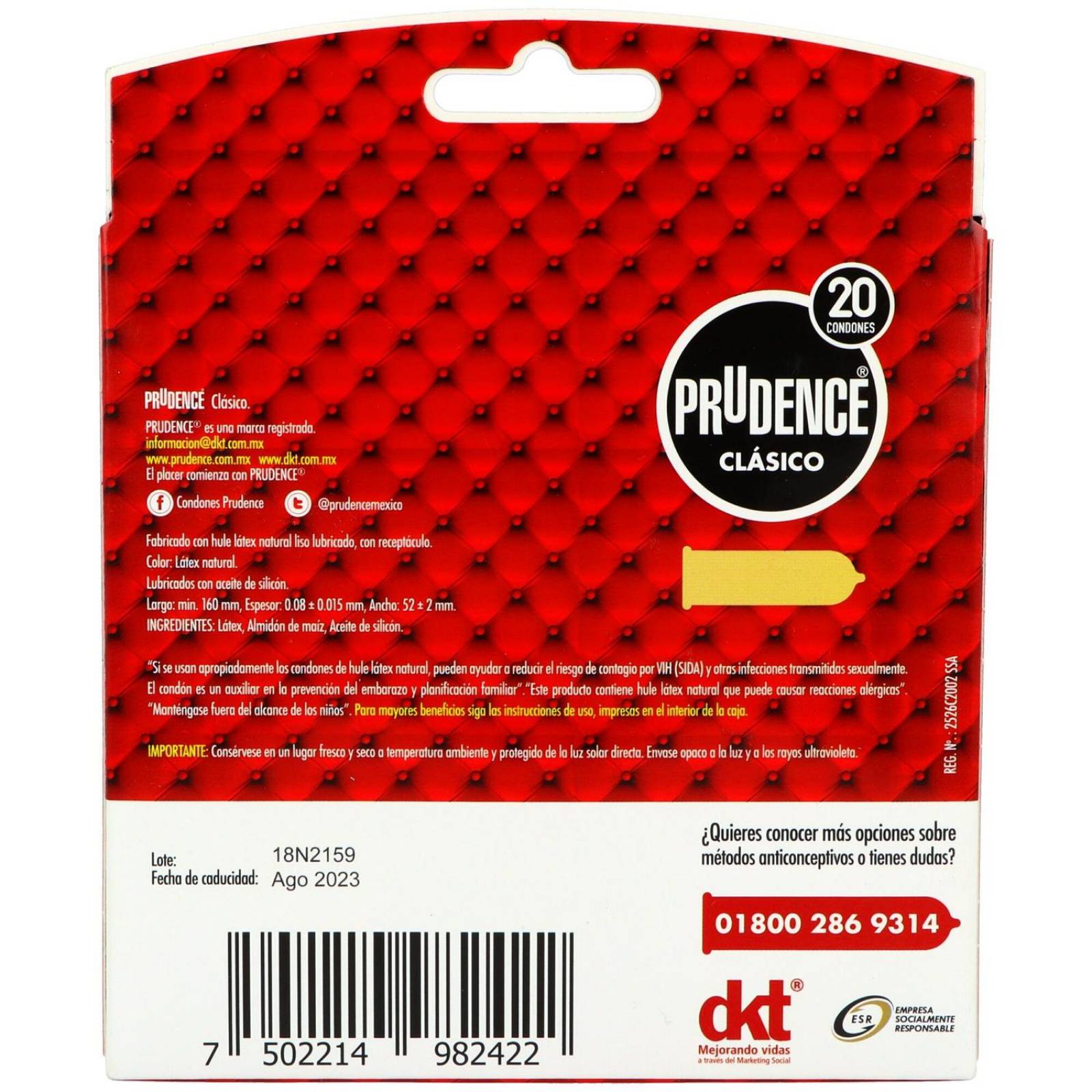 Prudence Clasico Caja Con 20 Condones 