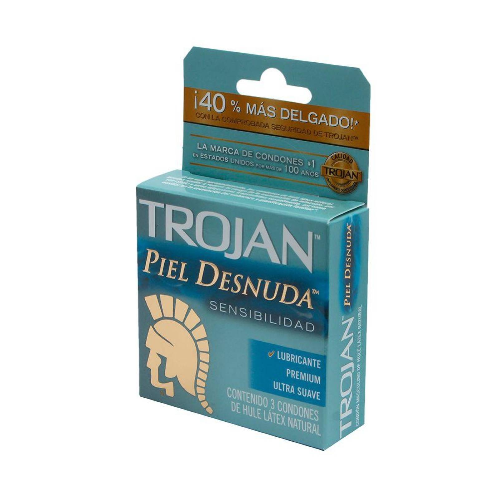 Preservativo Trojan Piel Desnuda Caja Con 3 Condones 