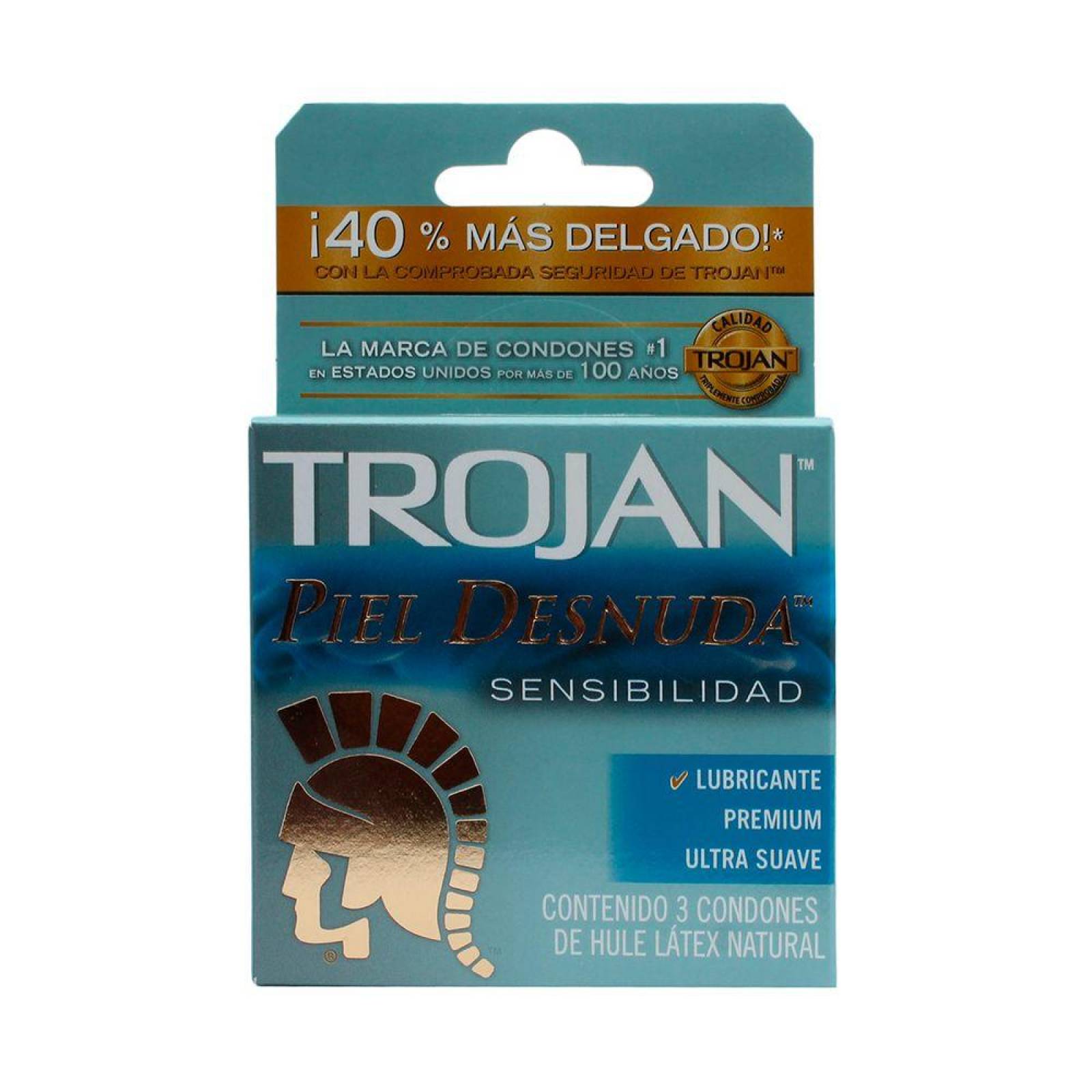 Preservativo Trojan Piel Desnuda Caja Con 3 Condones 