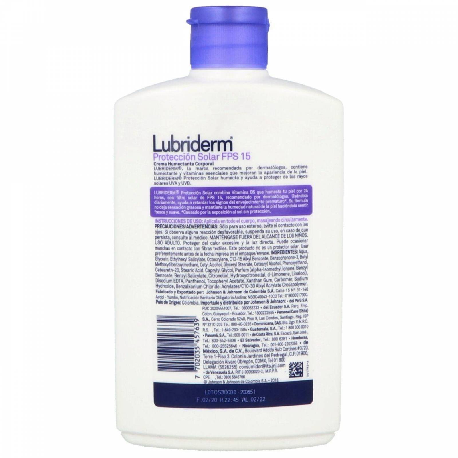 Crema Corporal Lubriderm Con Fps 15 Frasco Con 400 Ml 