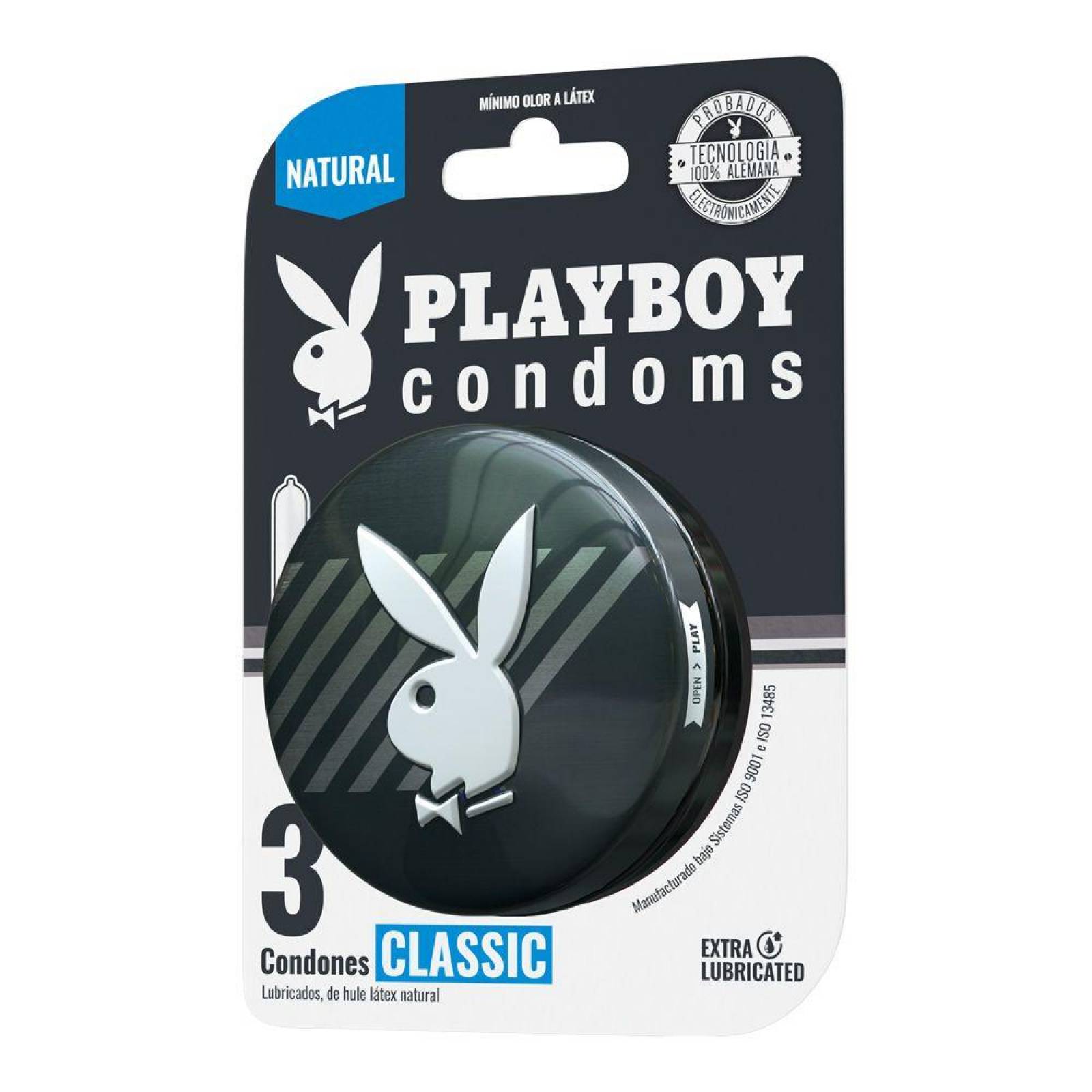 Playboy Condoms Clásico Estuche Con 3 Preservativos 