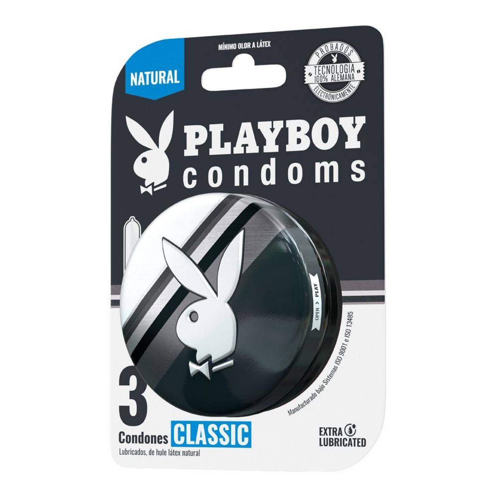 Playboy Condoms Clásico Estuche Con 3 Preservativos 