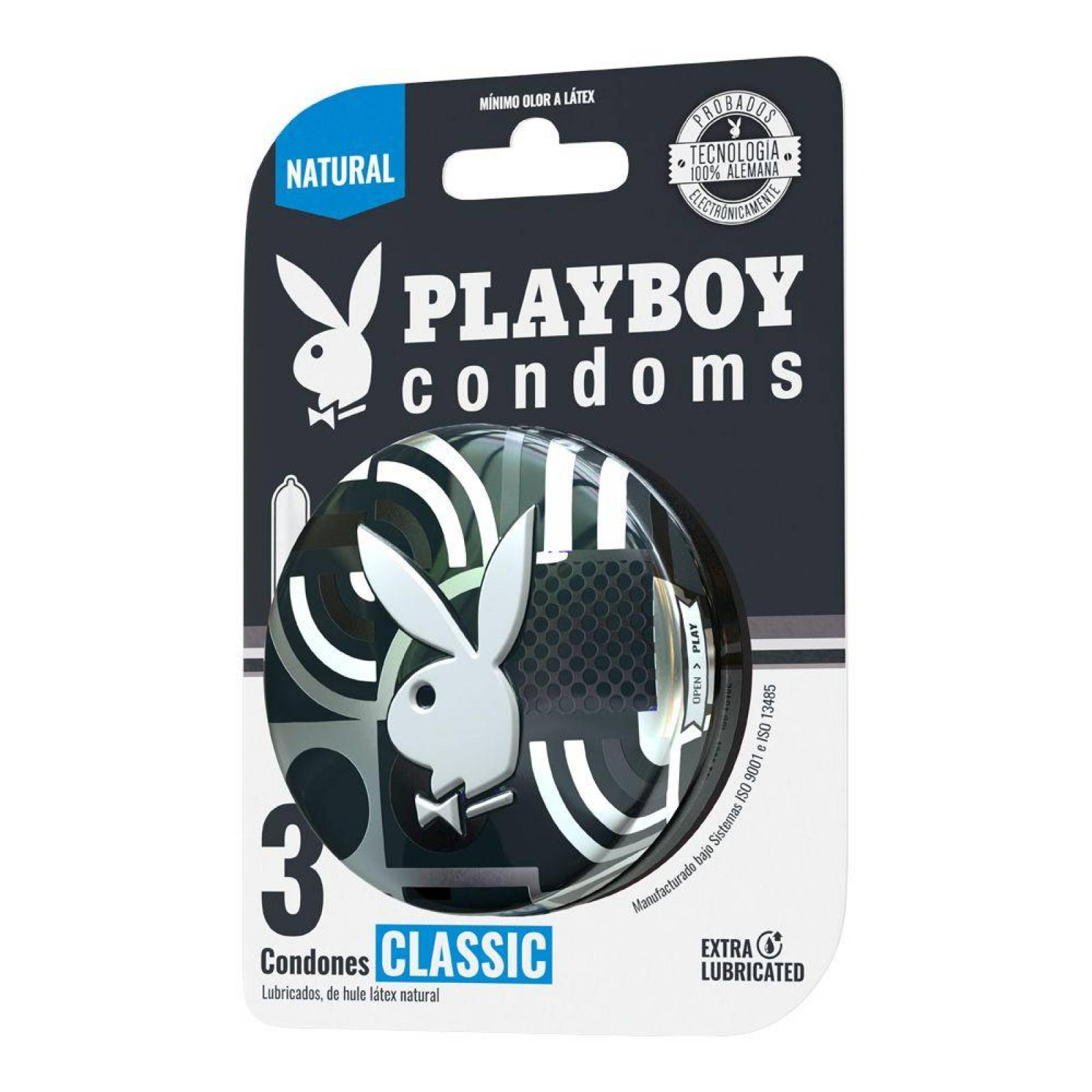Playboy Condoms Clásico Estuche Con 3 Preservativos 
