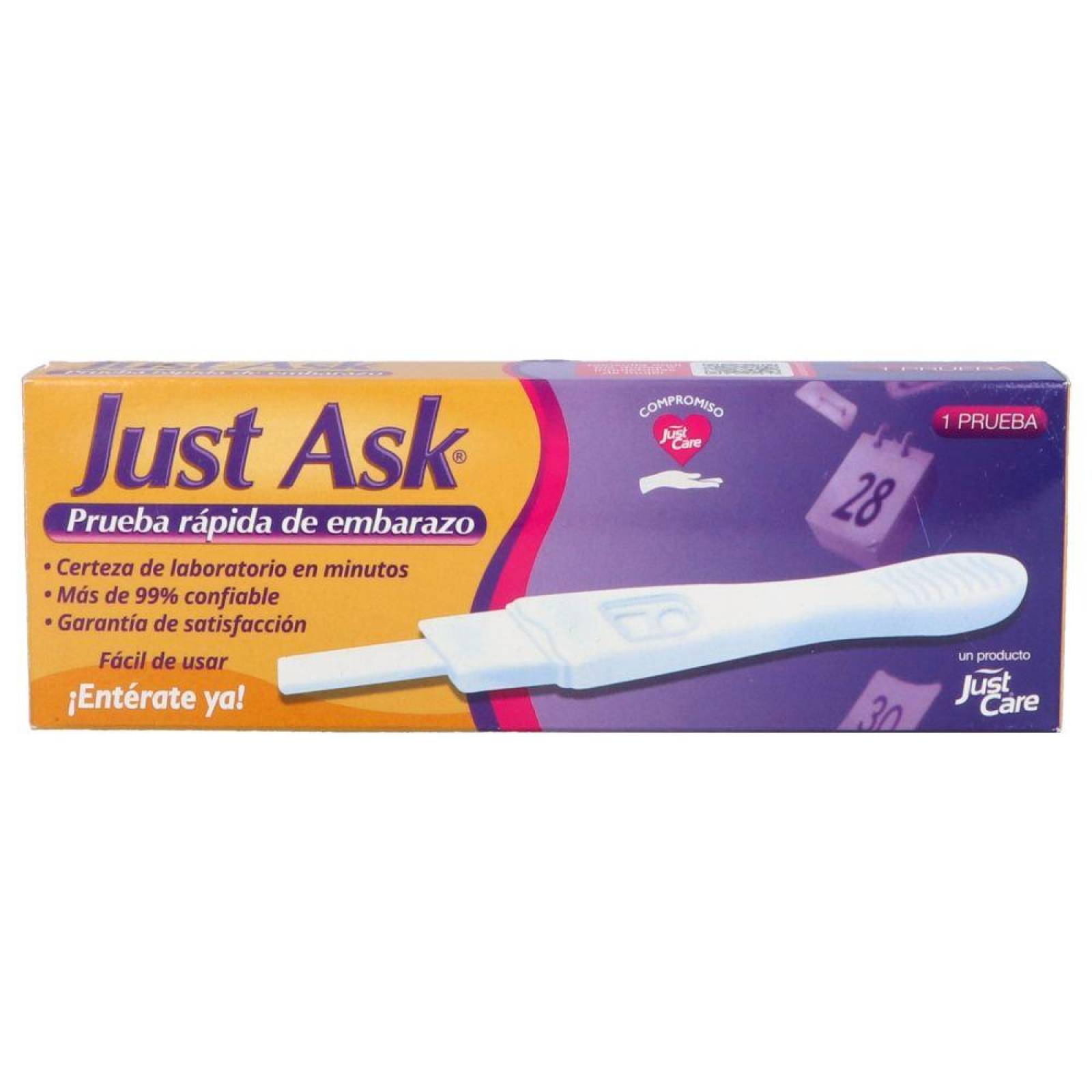 Just Ask Prueba Rápida De Embarazo Caja Con 1 Pieza 