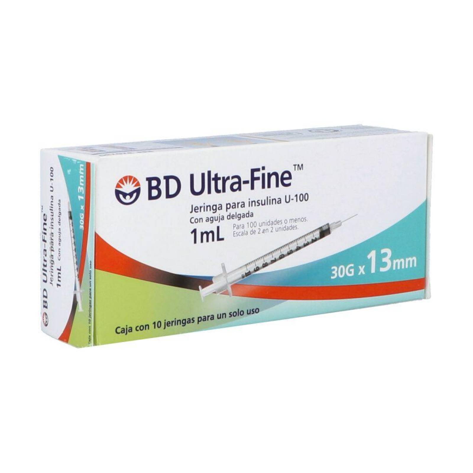 Bd Ultra Fine Jeringa Para Insulina U-100 1ml 30gx13mm Caja 