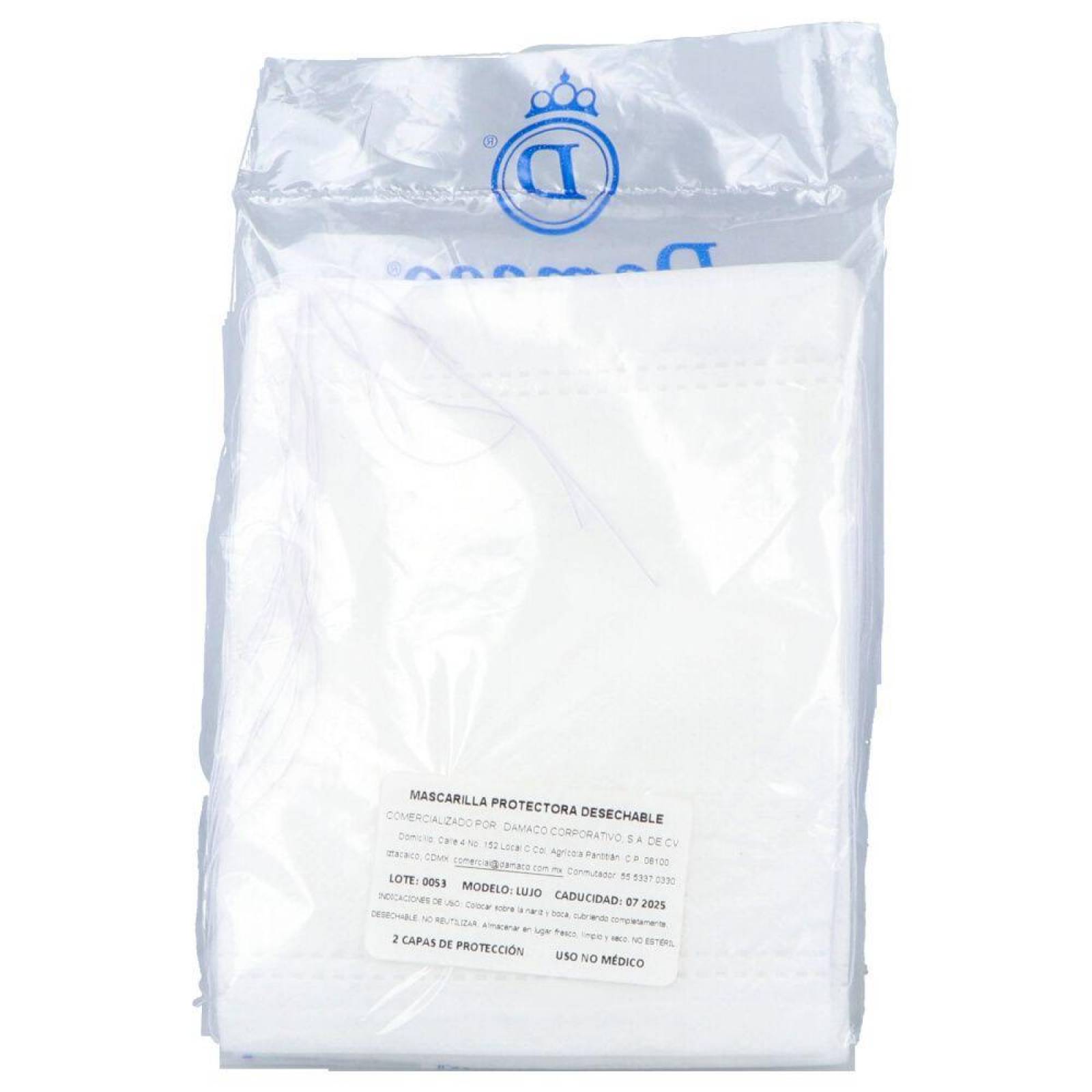 Damaco Cubrebocas De Lujo Bolsa Con 10 Piezas 