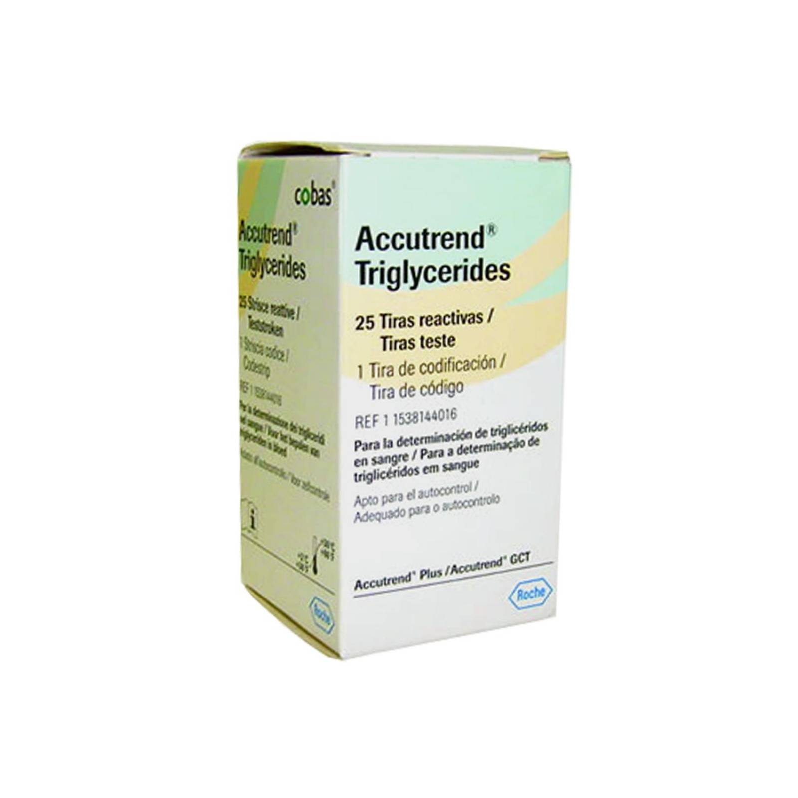 Tiras Reactivas Accutrend Triglicéridos Caja Con 25 Tiras 