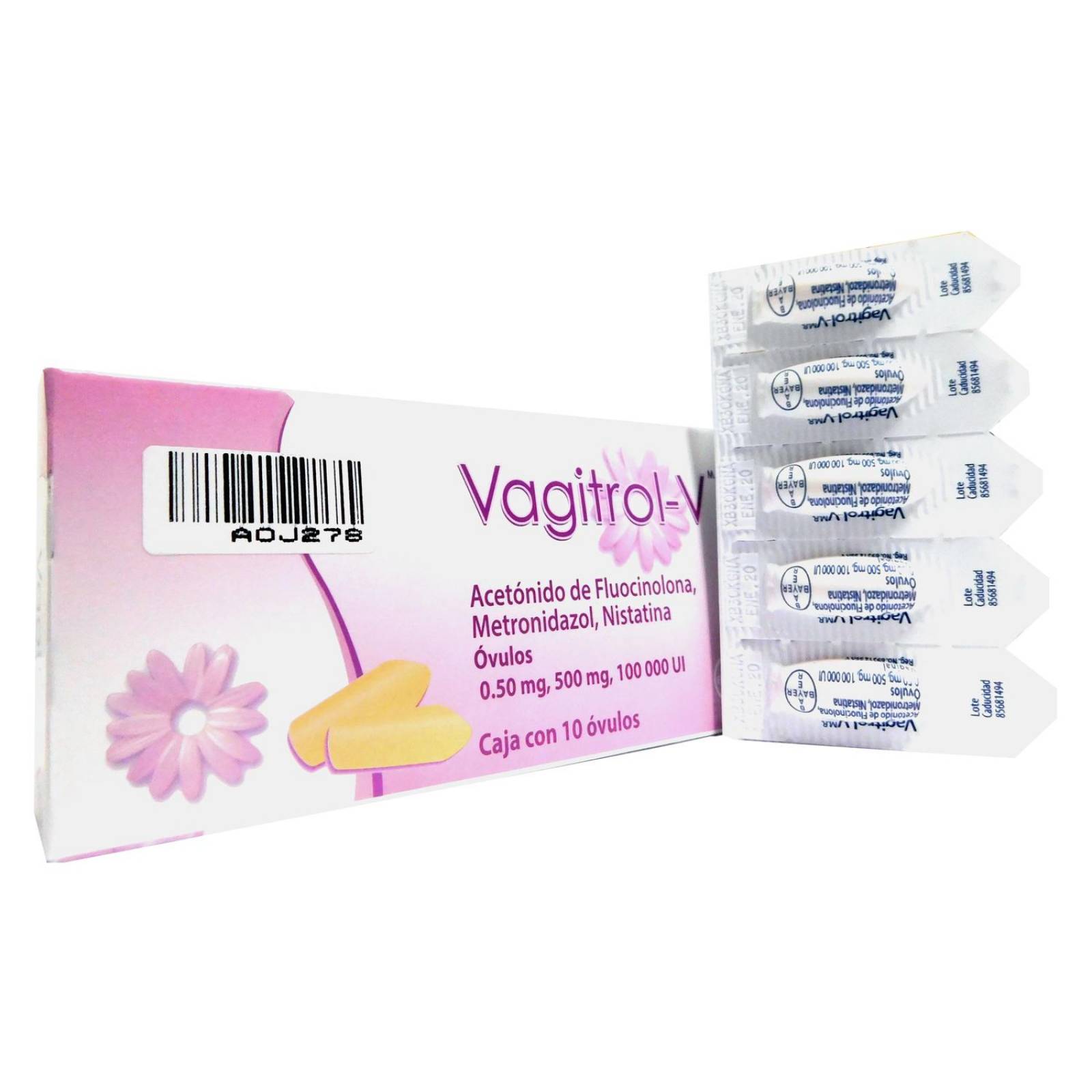 Vagitrol V .50/ 500/ 100000 UI Caja Con 10 Óvulos 