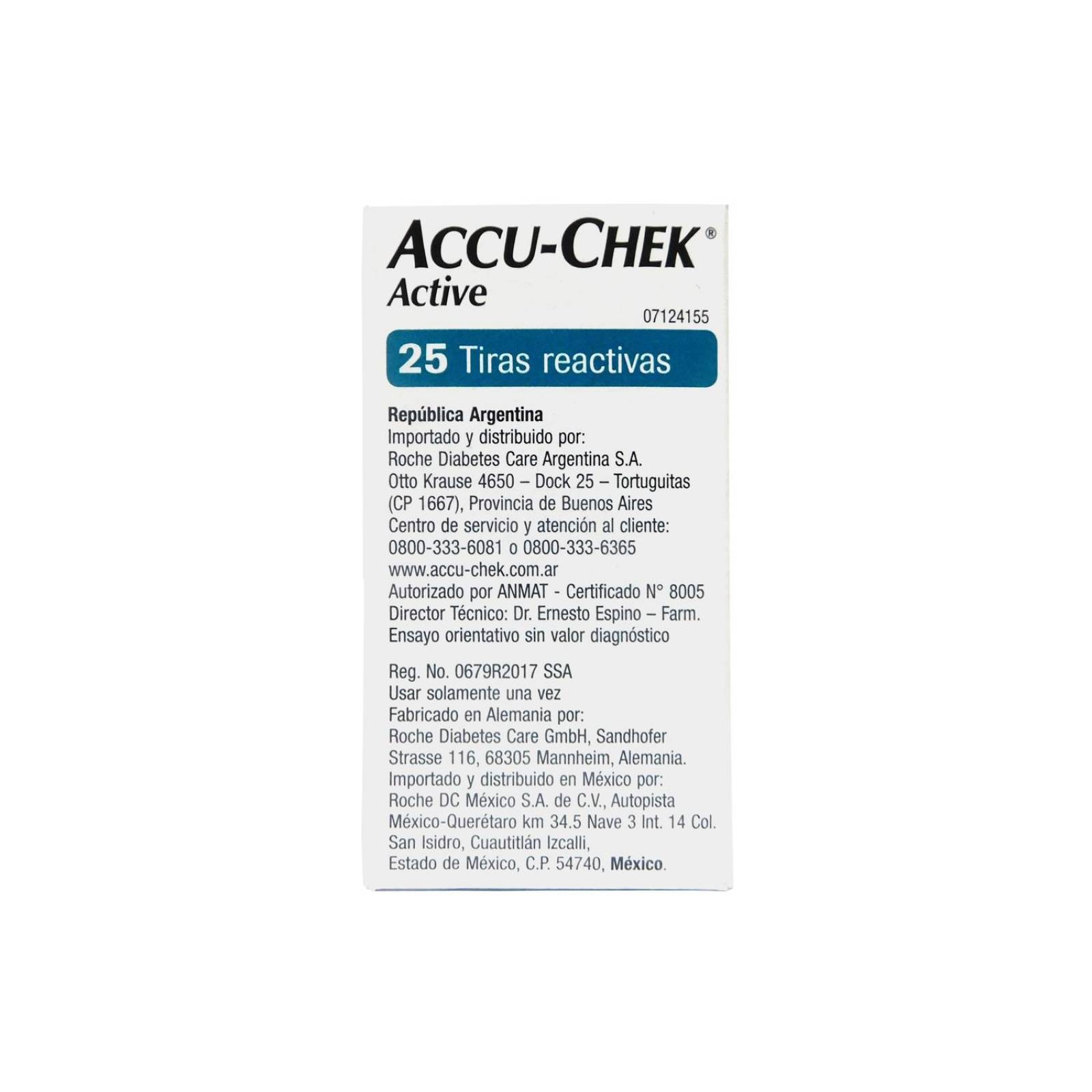 Tiras Reactivas Accu Chek Active Con 25 Piezas 