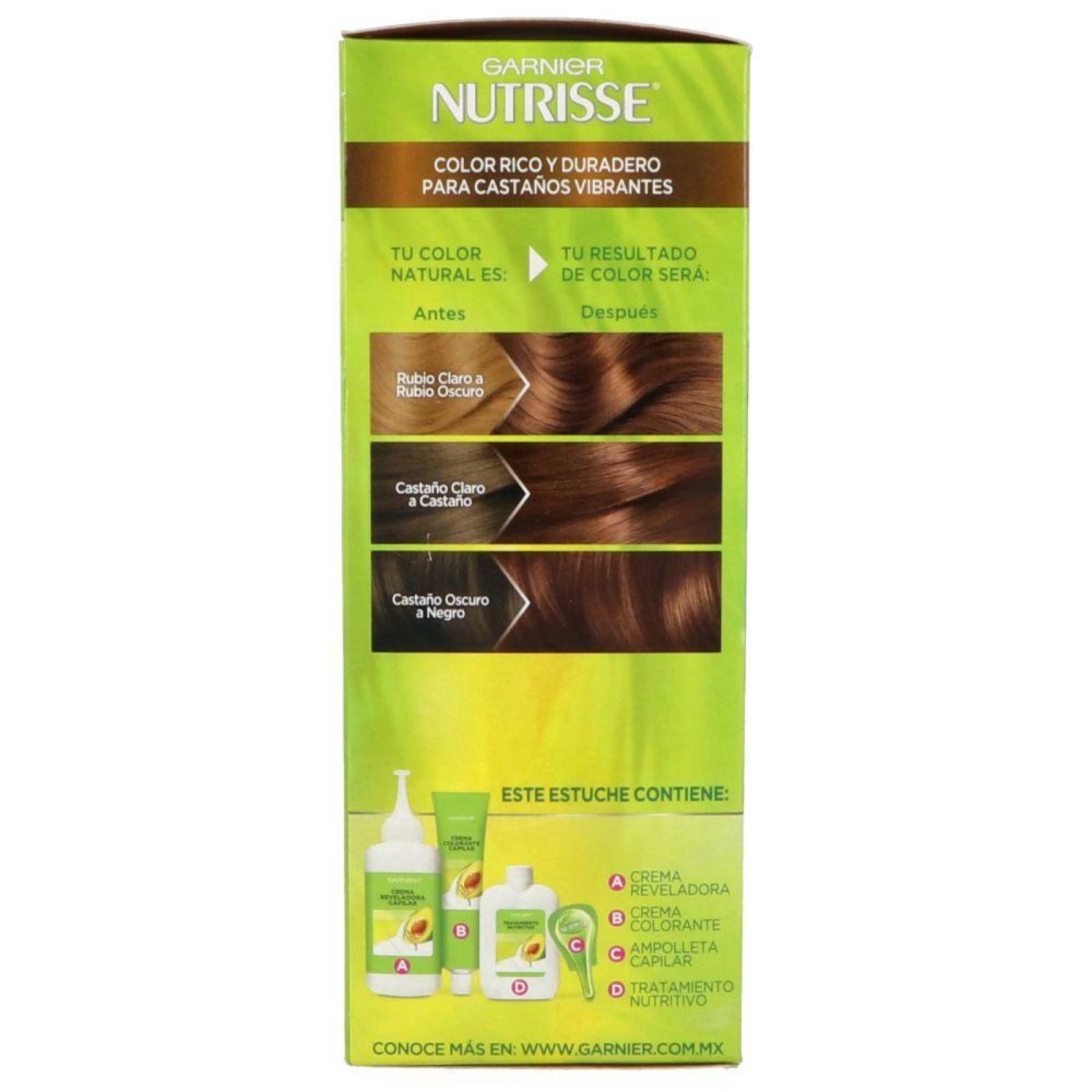 TINTE CAPILAR GARNIER NUTRISSE CHOCOLATE SILVIA CAJA 5 PIEZAS 