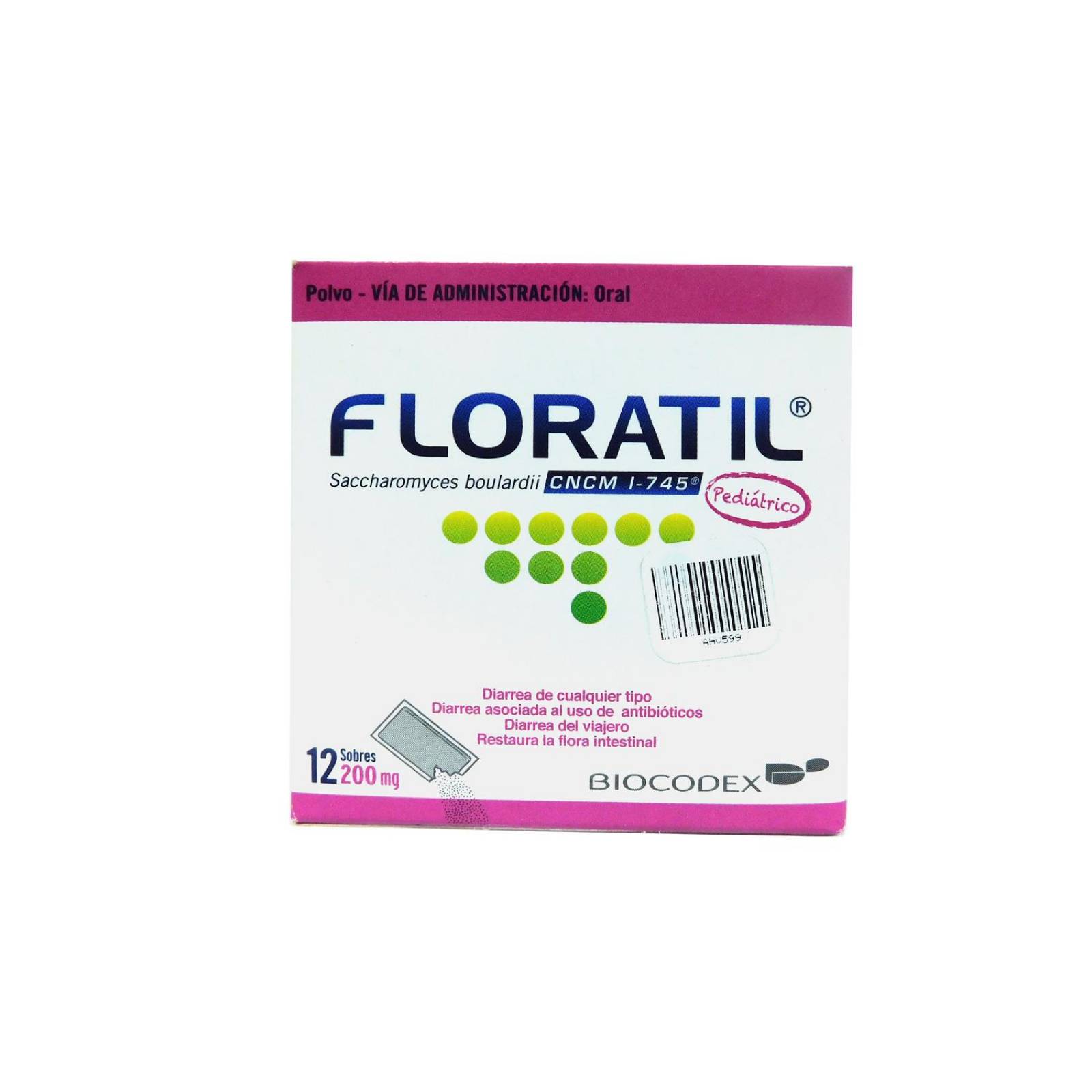 Floratil Pediátrico 200 mg Caja Con 12 Sobres Polvo 