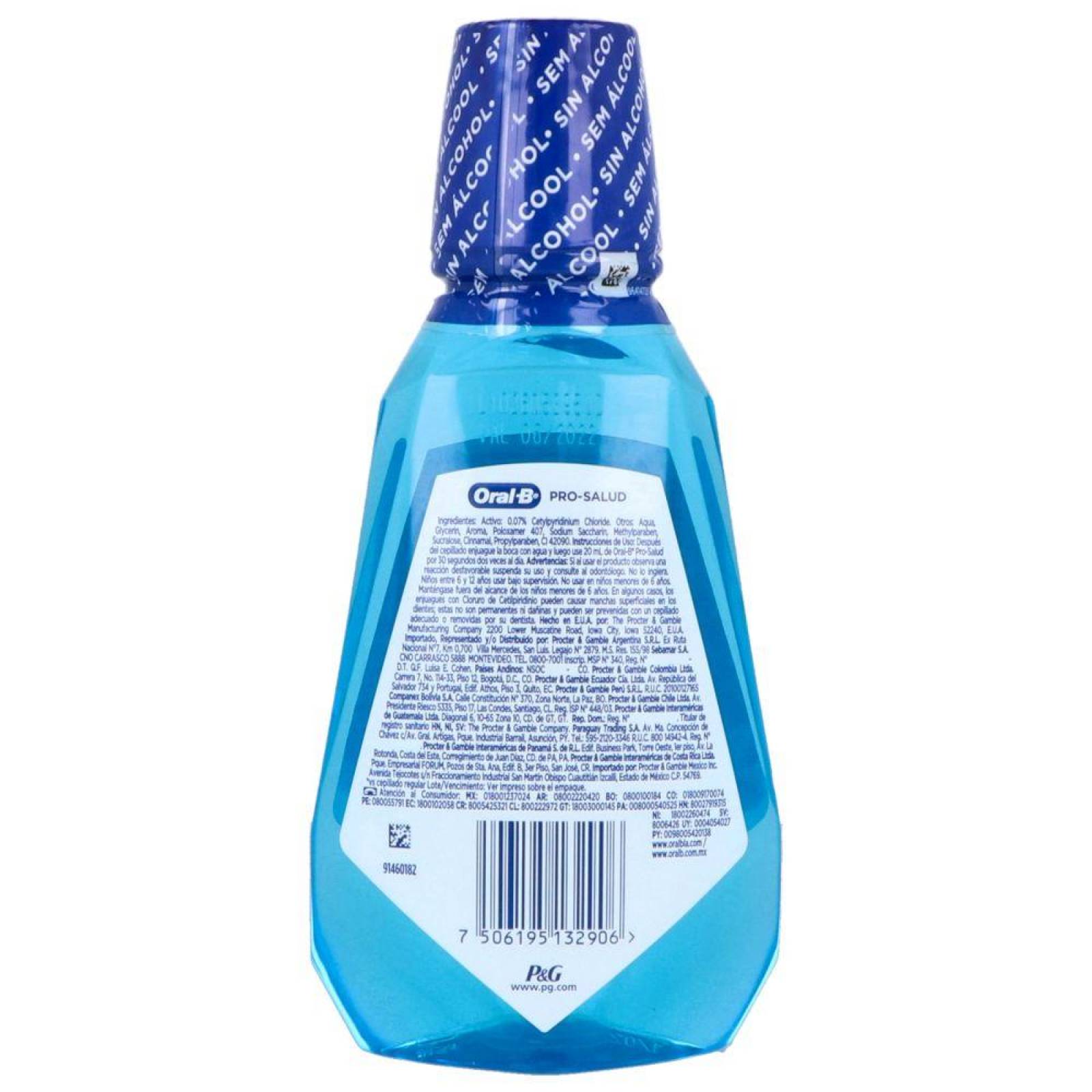 ORAL B PRO SALUD ENJUAGUE BUCAL FRASCO CON 250 ML SABOR A MENTA FRESCA 