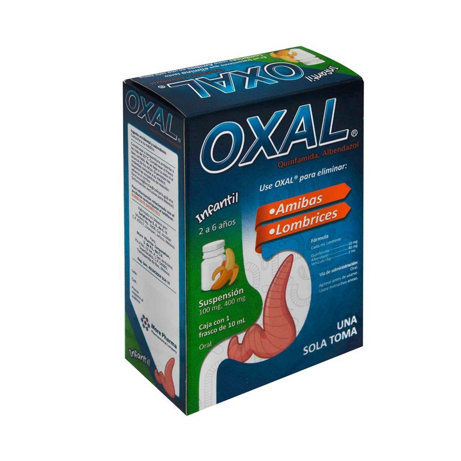 Oxal Suspensión Infantil 100 mg/ 400 mg Caja Con Frasco Con 10 mL 