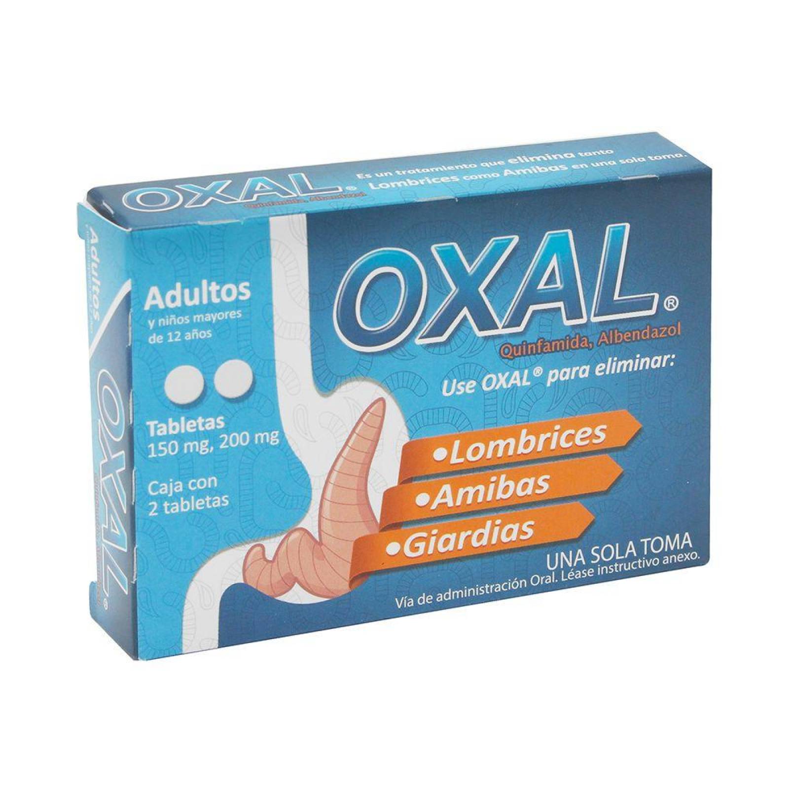 Oxal 150 mg/ 200 mg Caja Con 2 Tabletas 