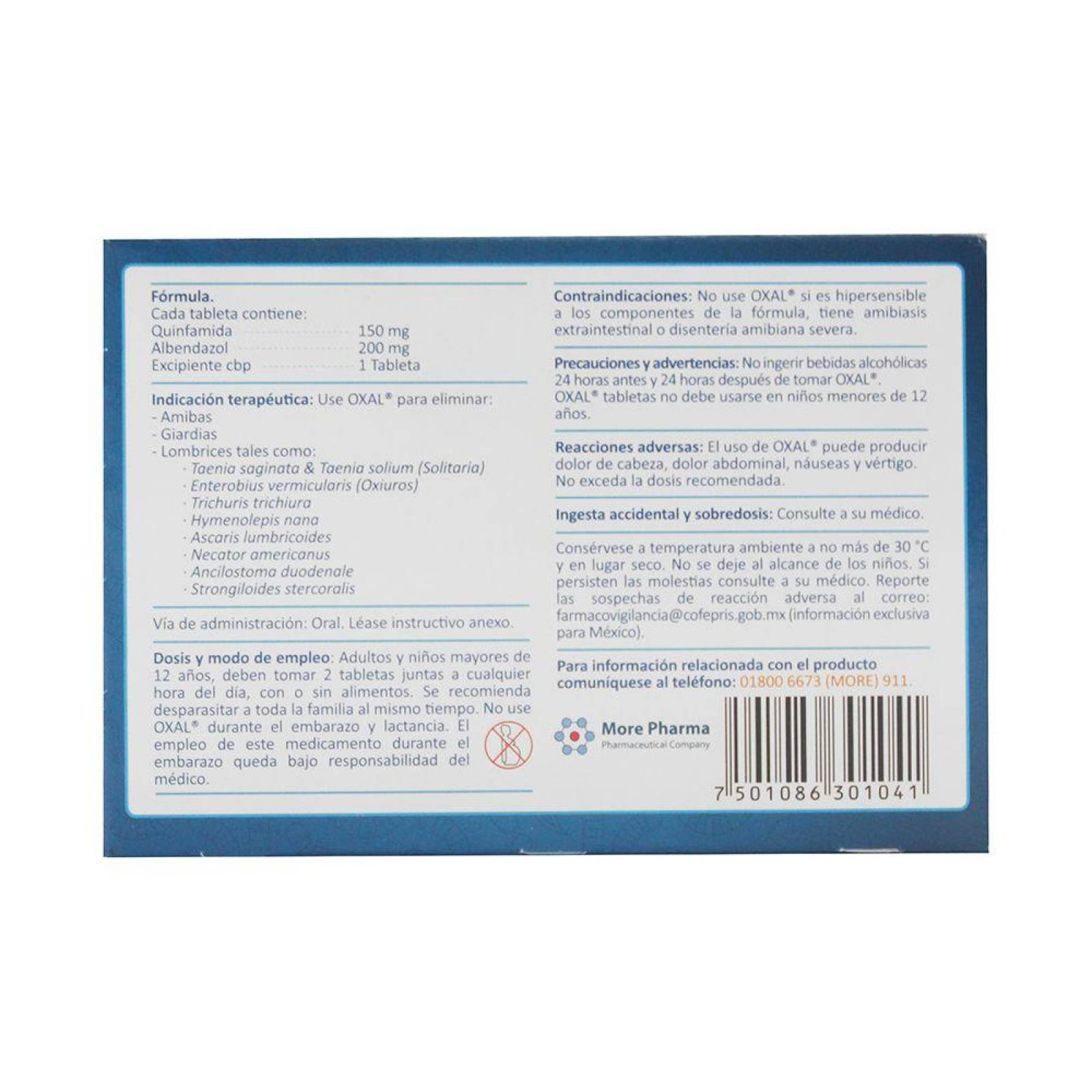 Oxal 150 mg/ 200 mg Caja Con 2 Tabletas 