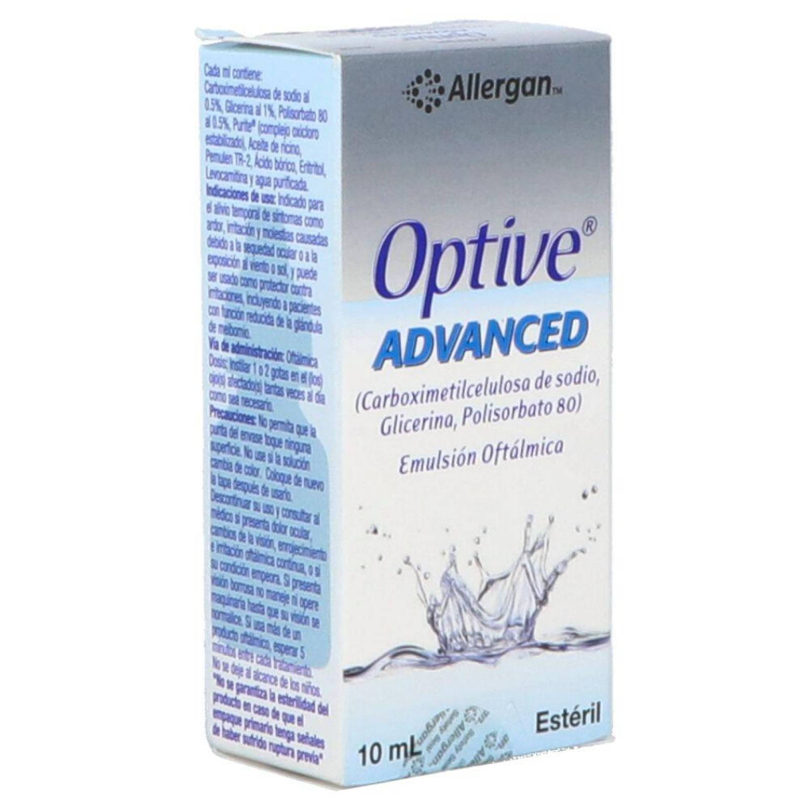 Optive Advanced Solución Oftálmica Estéril Caja Con Frasco Con 10 mL 