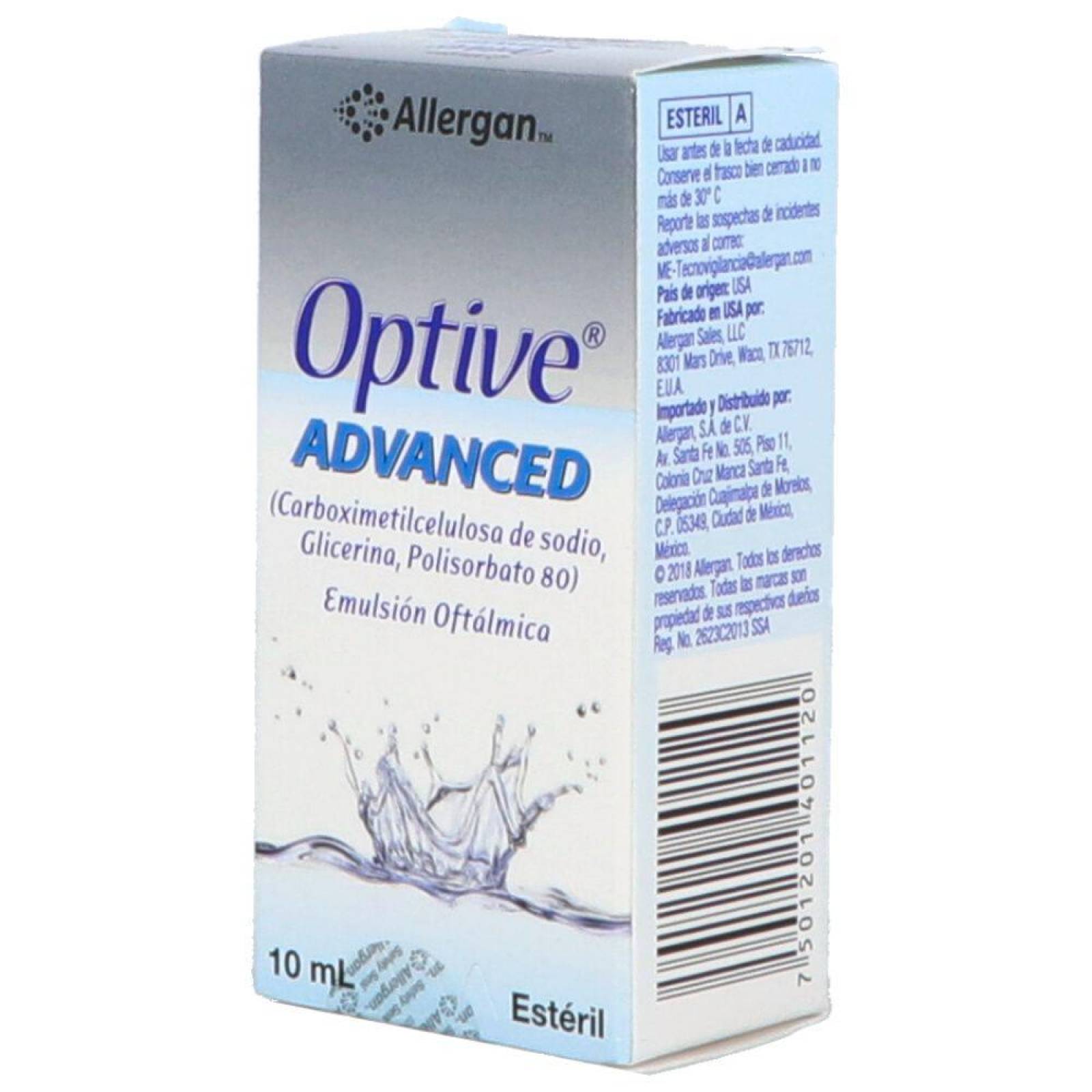 Optive Advanced Solución Oftálmica Estéril Caja Con Frasco Con 10 mL 