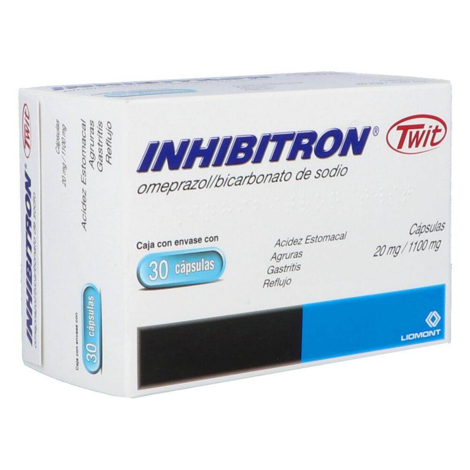 Inhibitron Twit 20mg / 1100 mg Caja Con Envase 30 Cápsulas 