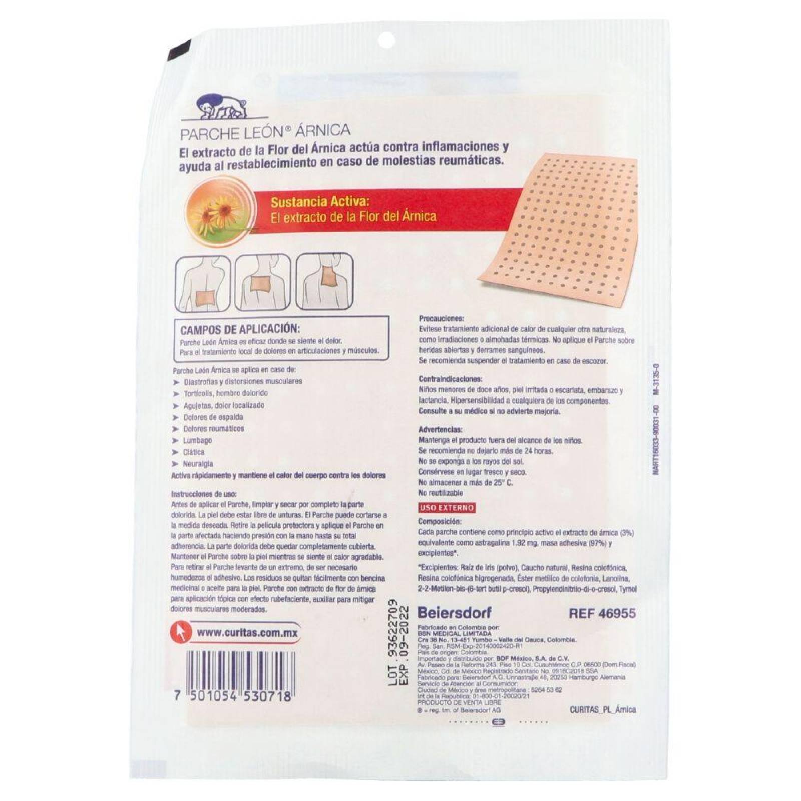 Curitas Parche León Poroso 12 cm X 18cm Caja Con 1 Parche 