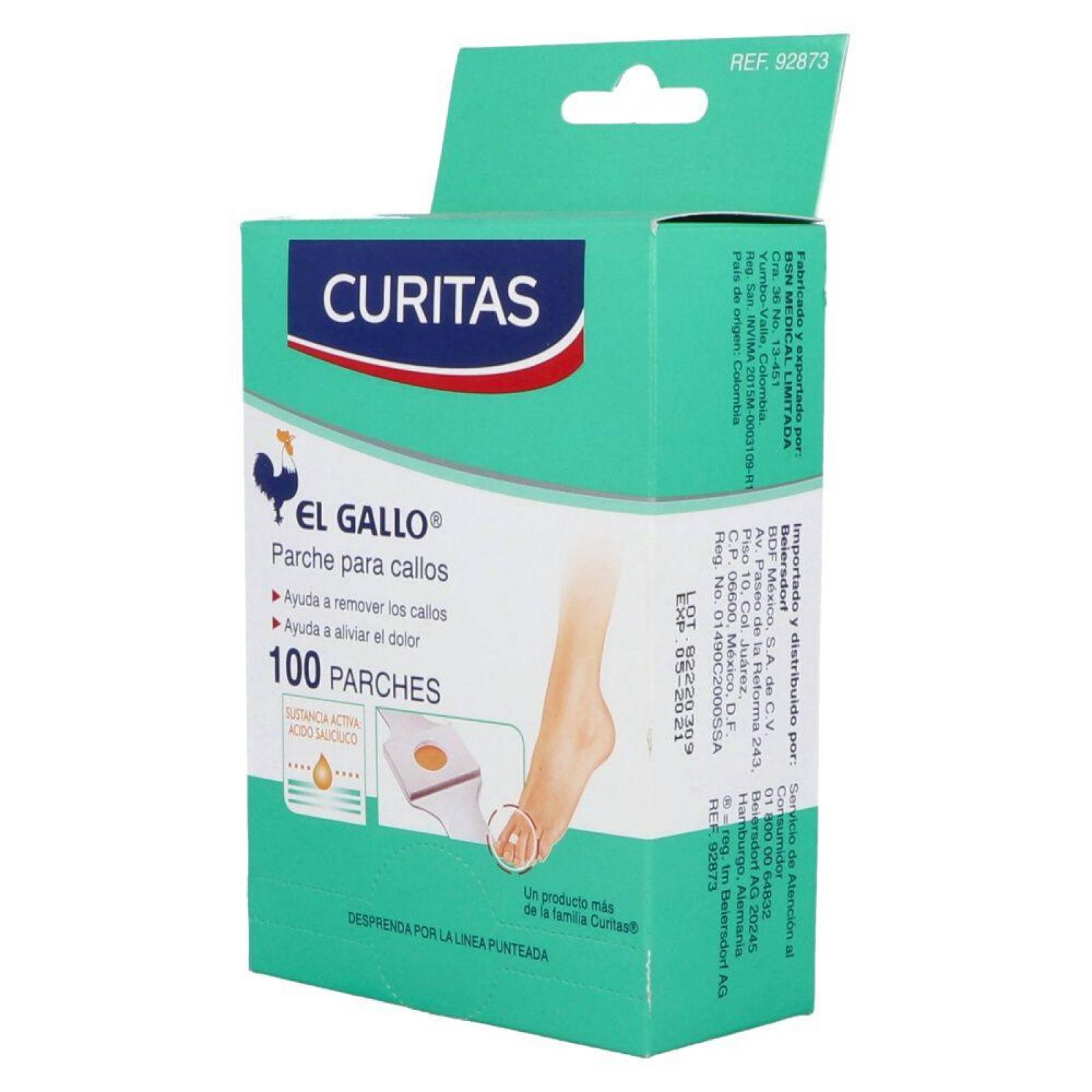 Curitas El Gallo Parche Para Callos Caja Con 100 Piezas 
