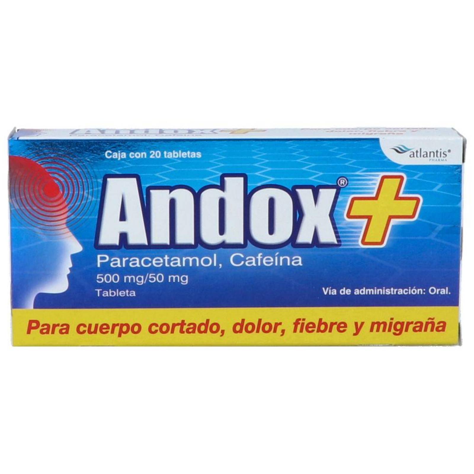 Andox 500 Mg/50 Mg Caja Con 20 Tabletas 