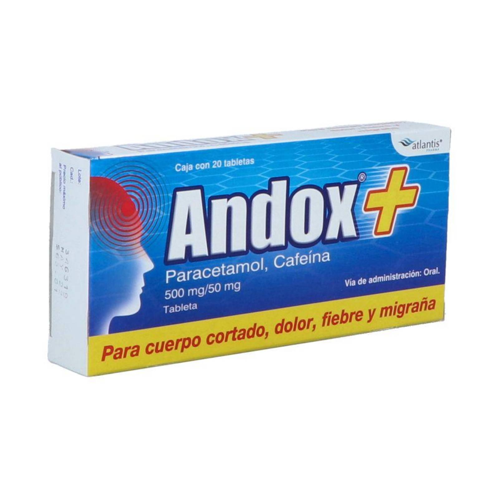 Andox 500 Mg/50 Mg Caja Con 20 Tabletas 