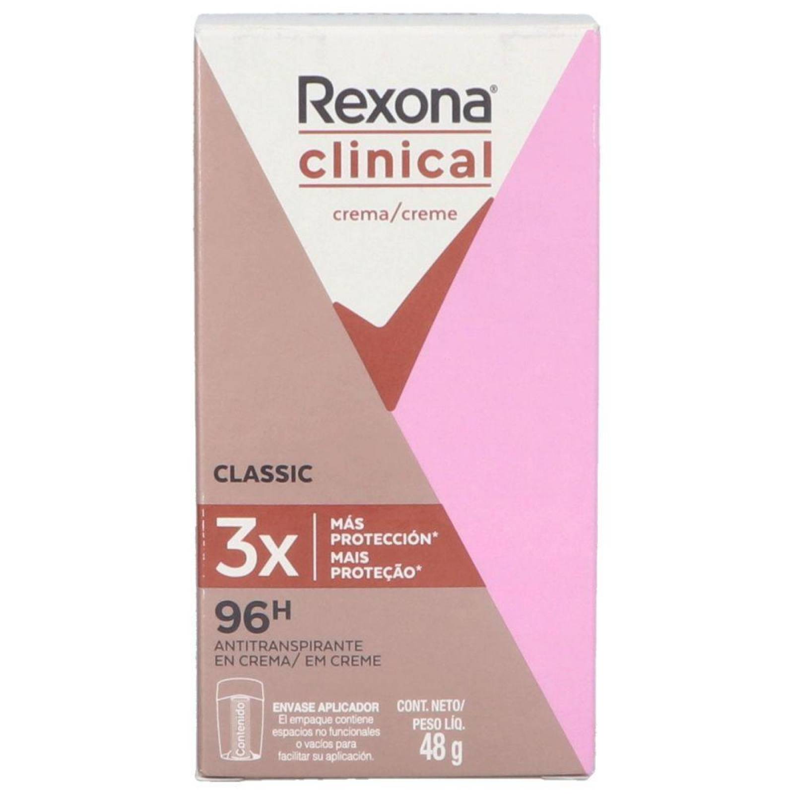 Antitranspirante Rexona Clinical Para Mujer Caja Con Barra Con 48 g 