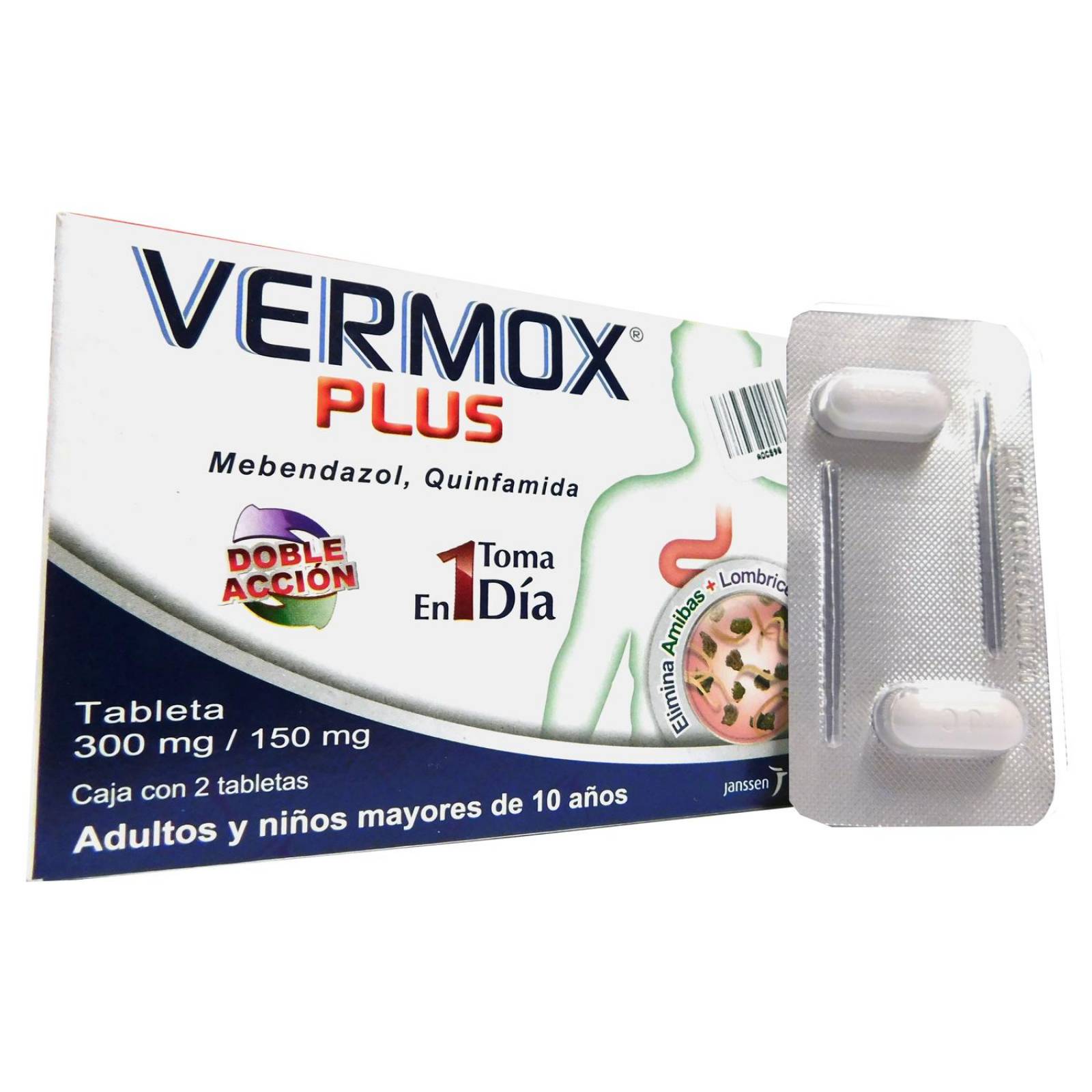 Vermox Plus Caja Con 2 Tabletas 