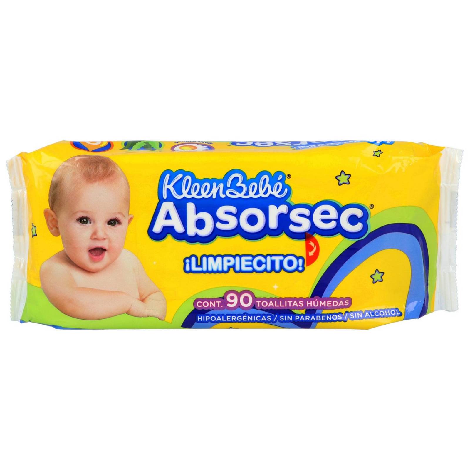 Kleen Bebé Absorsec 90 Toallitas Húmedas 