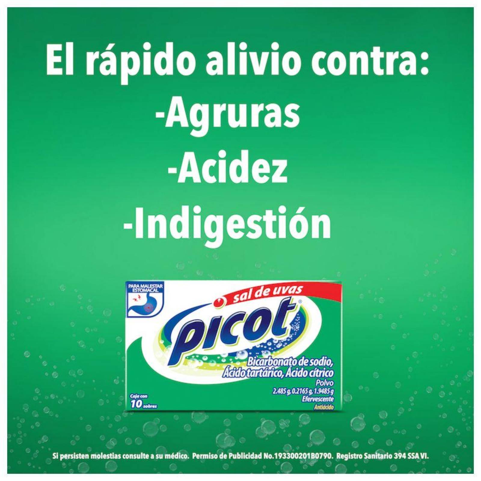 Sal De Uvas Picot Antiácido 5 g Caja Con 10 Sobres 