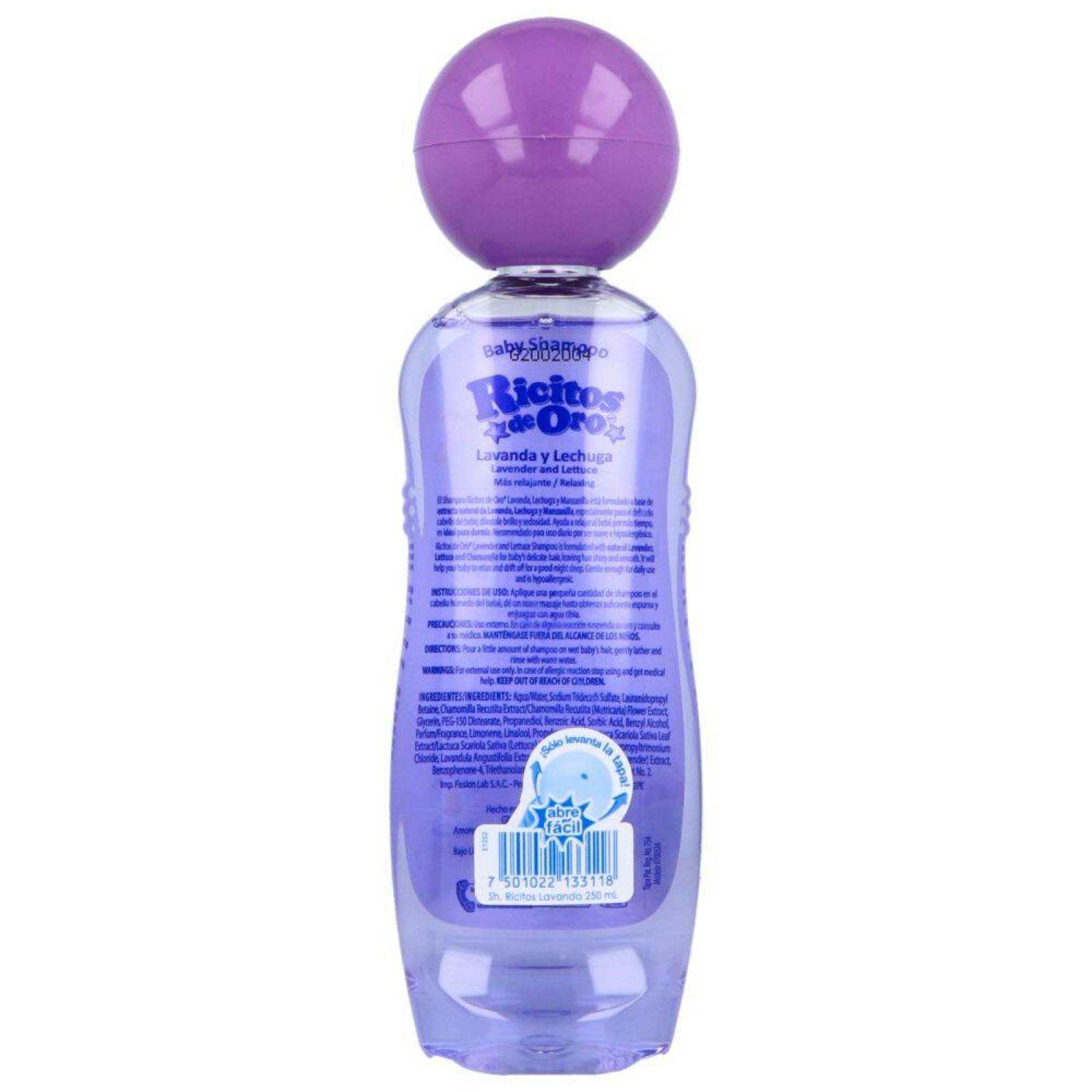 Baby Shampoo Ricitos De Oro Lavanda Y Lechuga Botella Con 250mL 