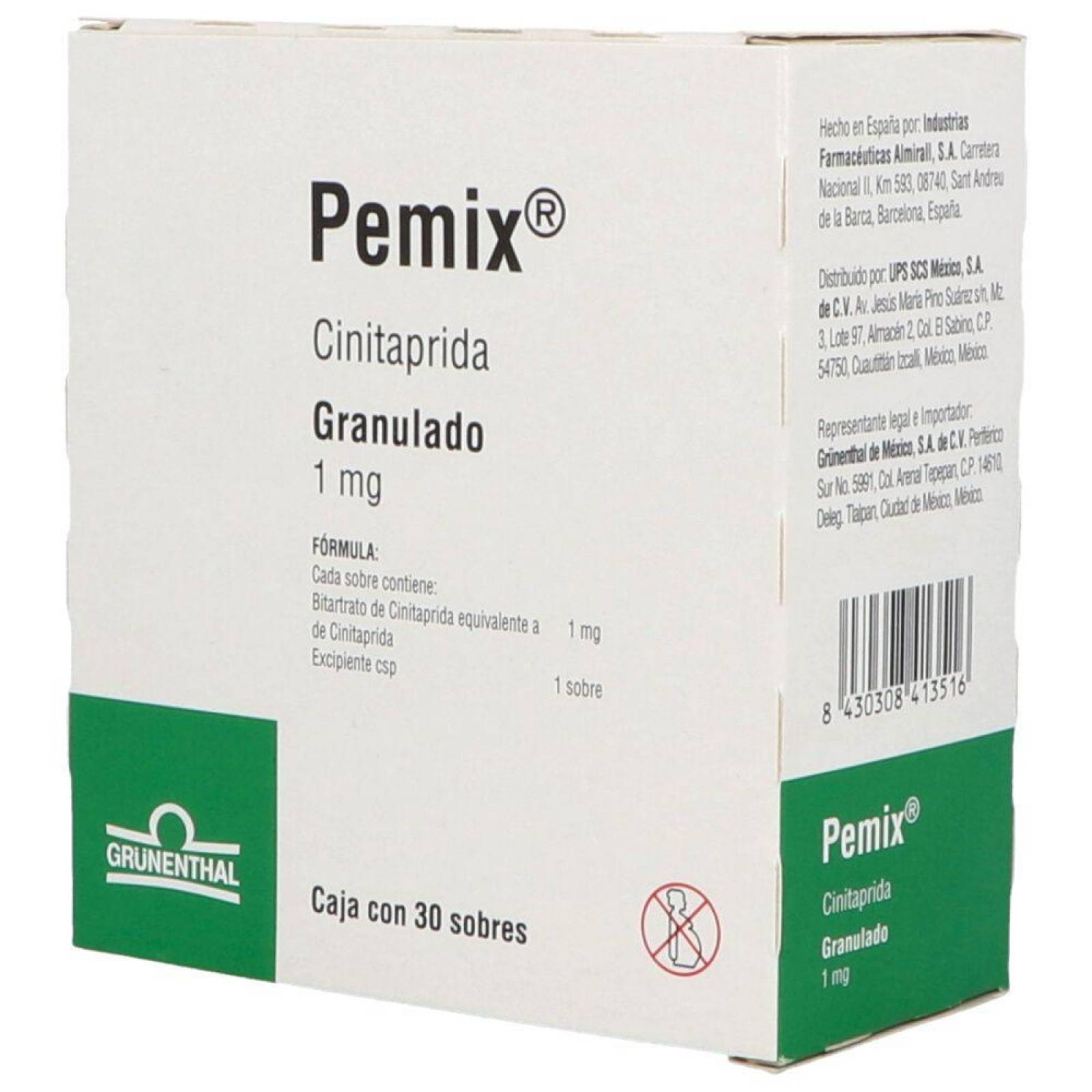 Pemix Granulado 1mg Caja Con 30 Sobres 