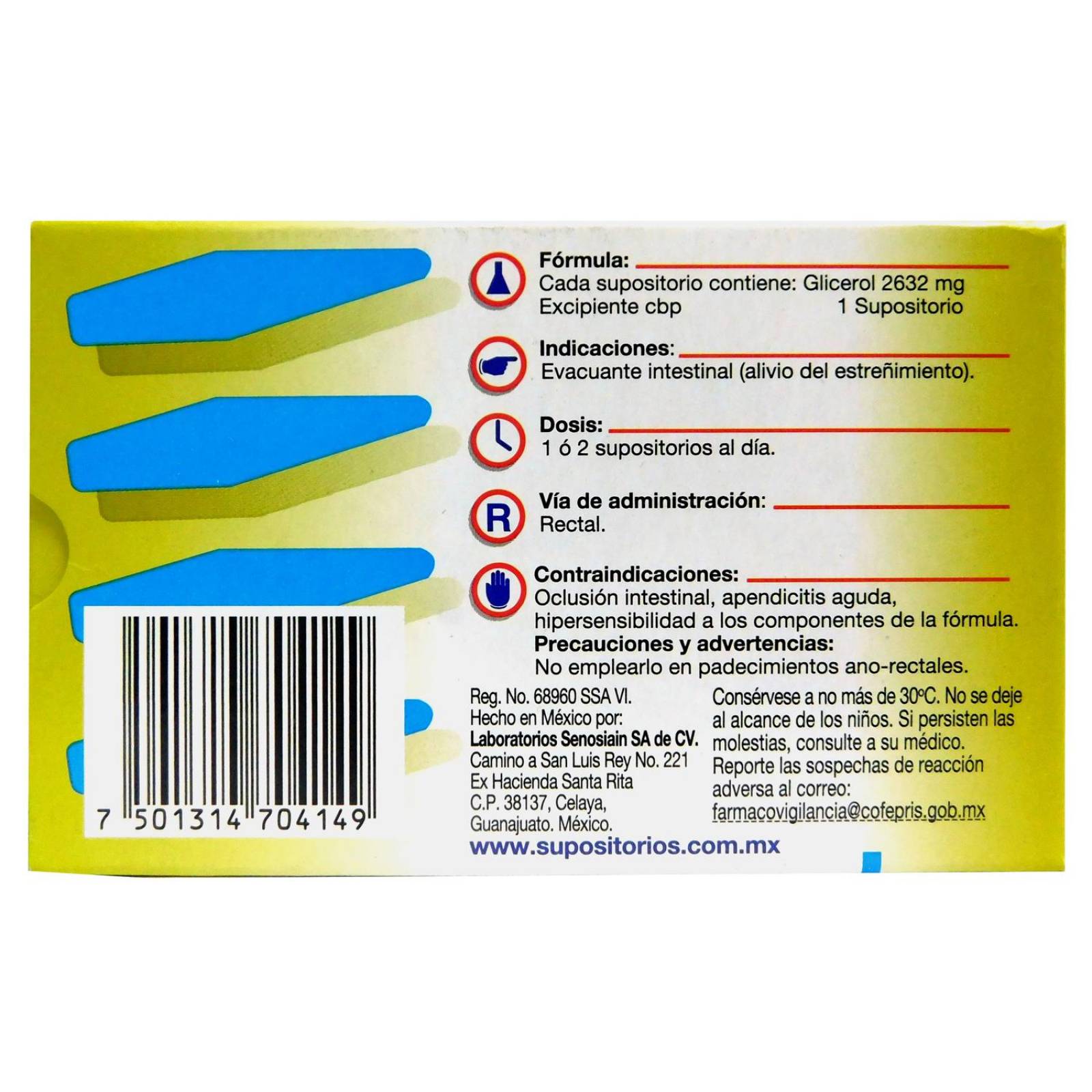 Senosiain Adulto Caja Con 20 Supositorios 