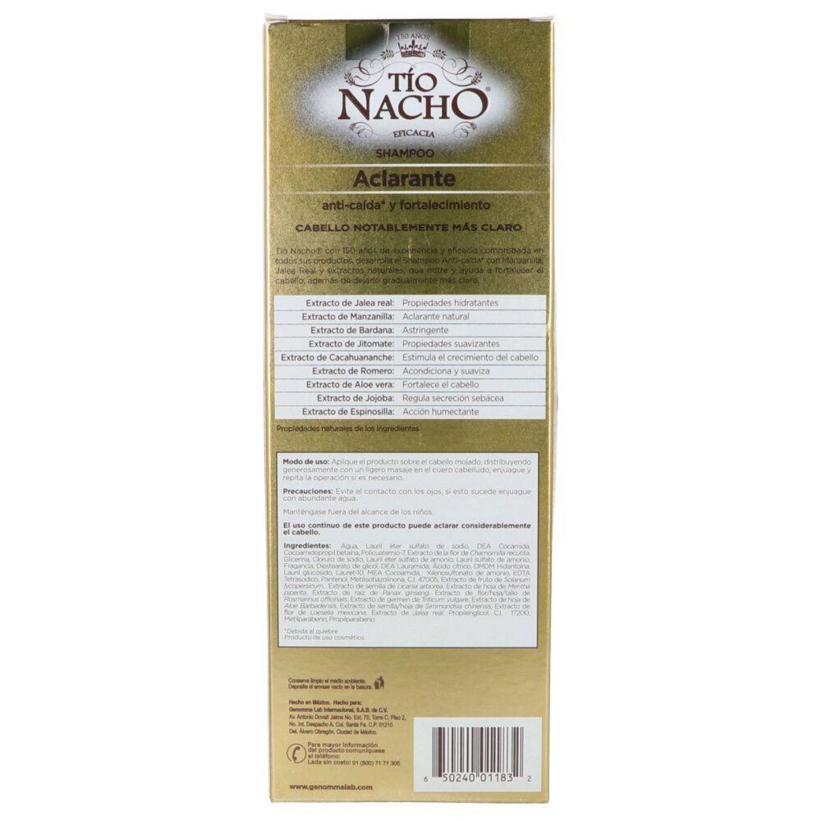 Tio Nacho Shampoo Capilar Manzanilla Aclarante 415 Ml 