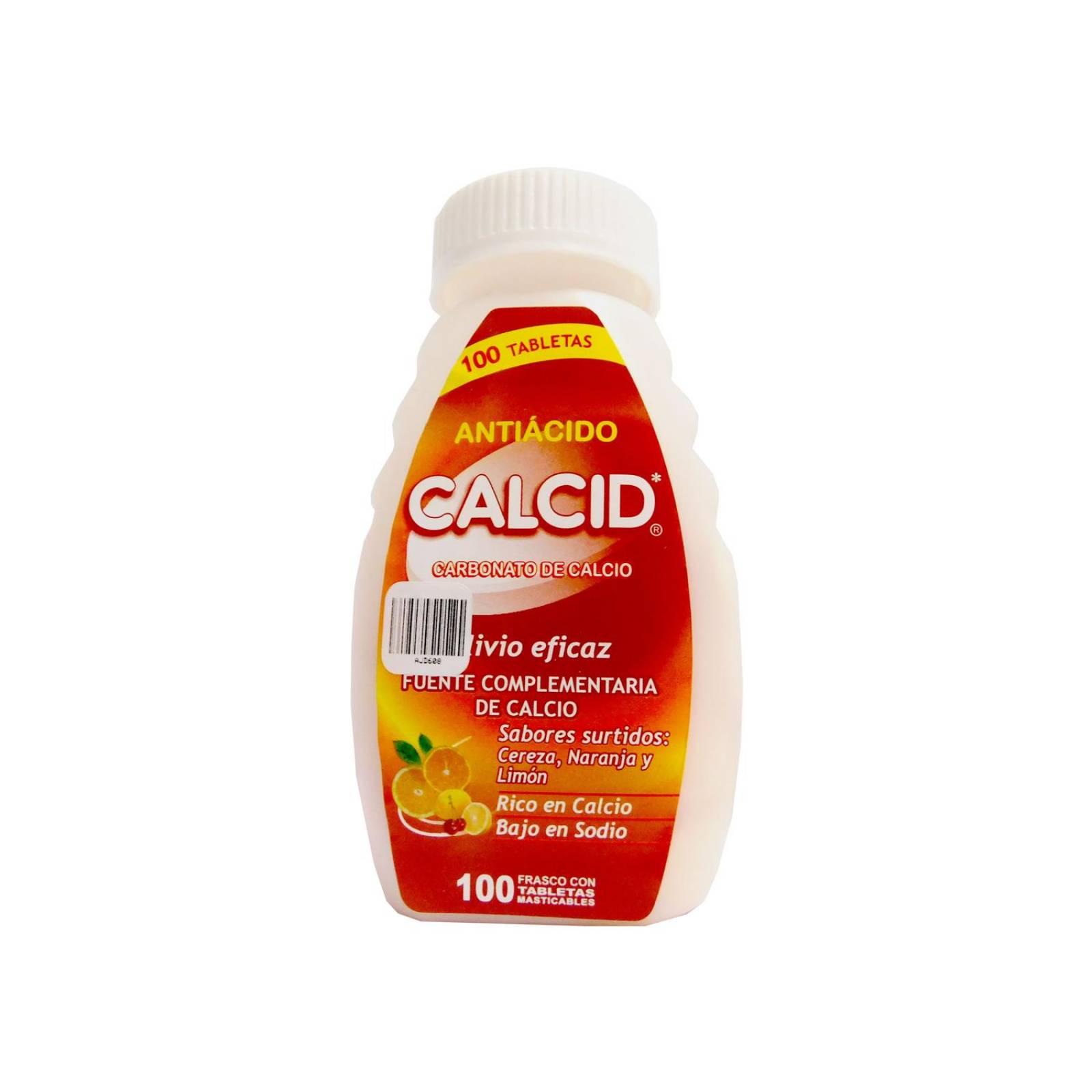 Calcid Frasco Con 100 Tabletas Masticables Sabores Surtidos 