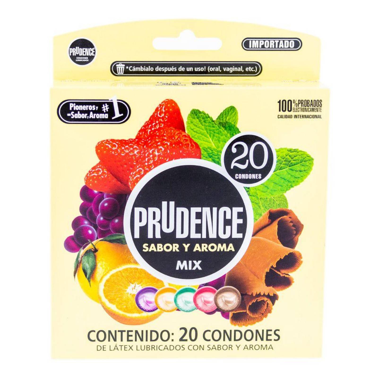 Condones Prudence Caja Con 20 Piezas Mixto 